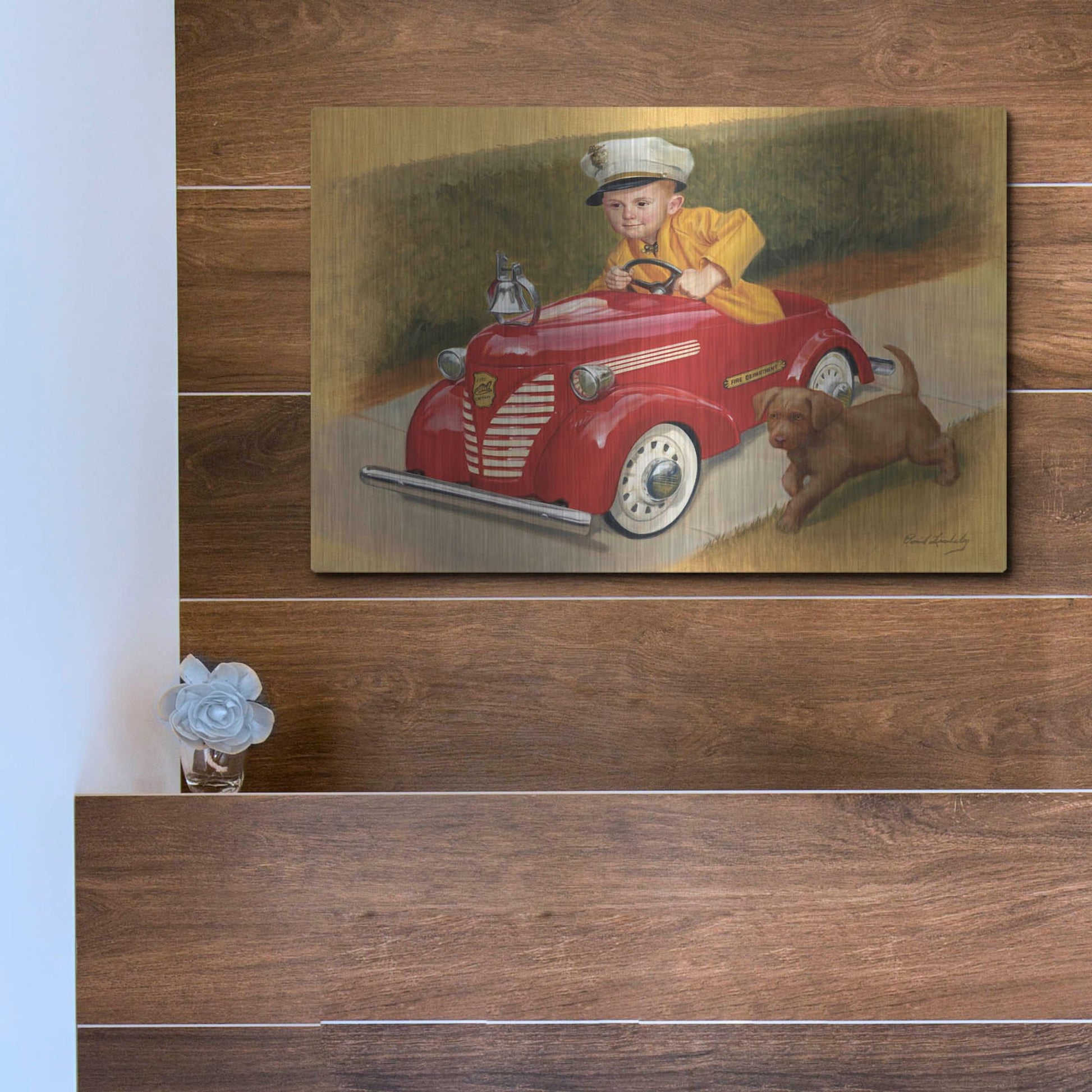 Luxe Metal Art '1937 Garton Ford Fire Chief' by David Lindsley, Metal Wall Art,16x12