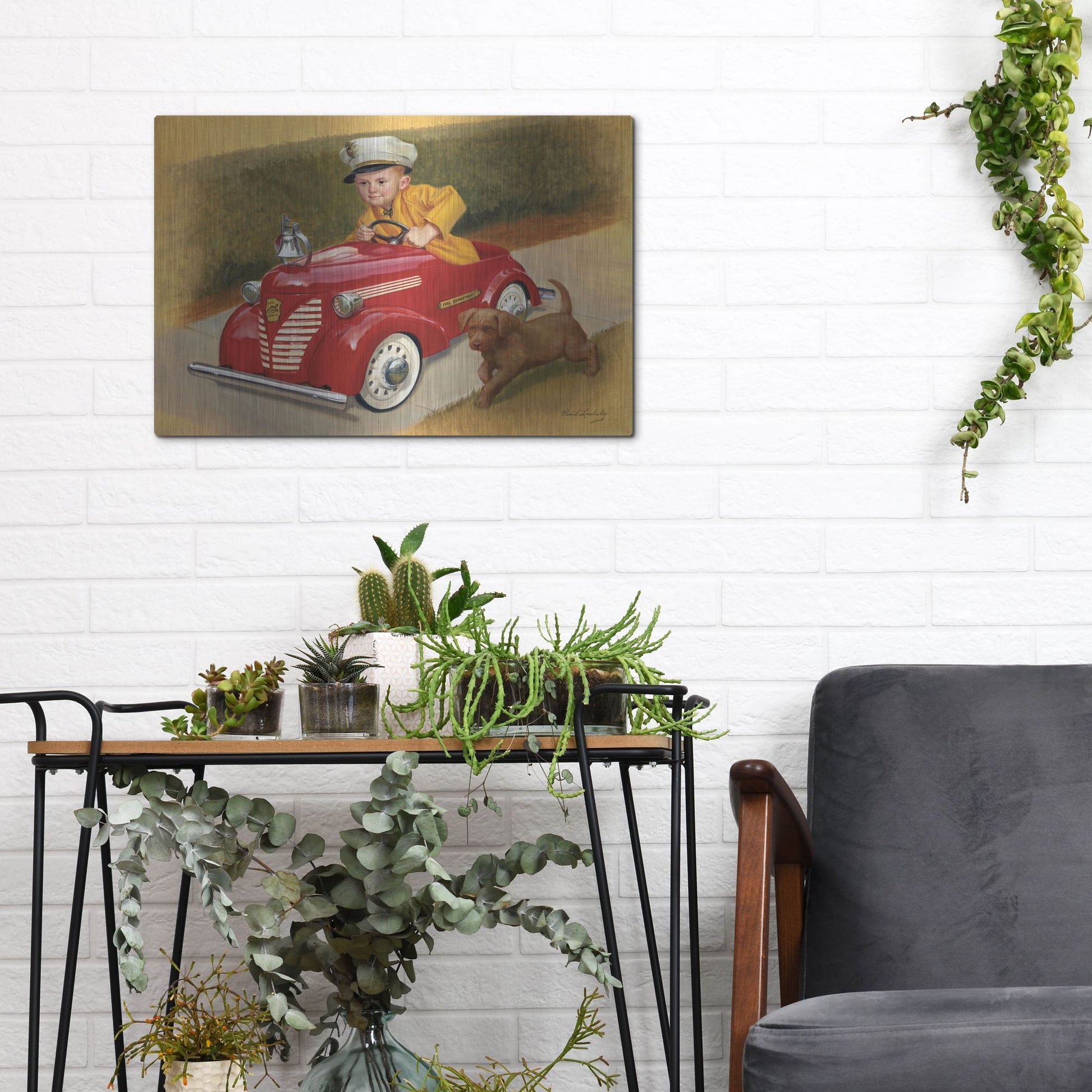 Luxe Metal Art '1937 Garton Ford Fire Chief' by David Lindsley, Metal Wall Art,16x12