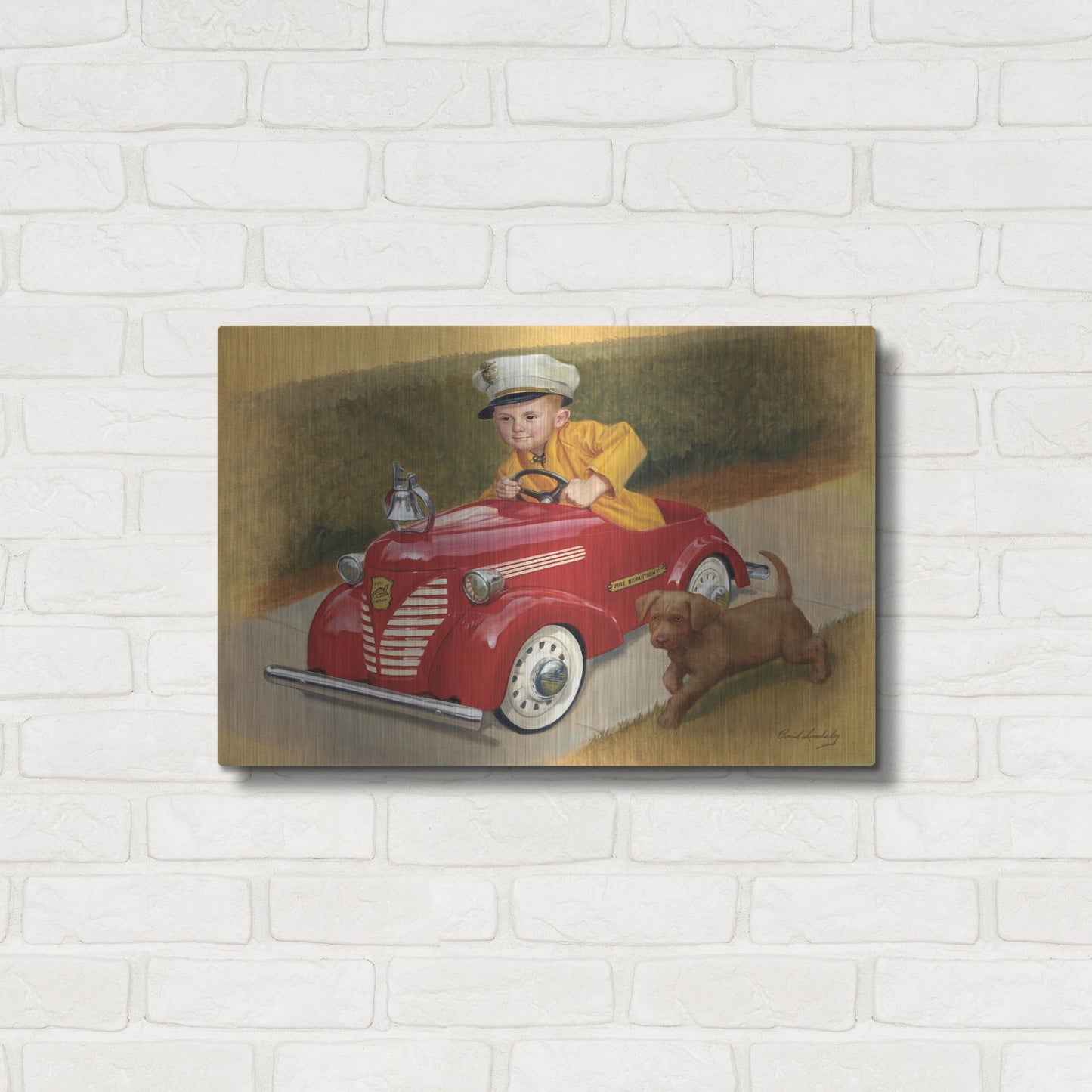 Luxe Metal Art '1937 Garton Ford Fire Chief' by David Lindsley, Metal Wall Art,24x16