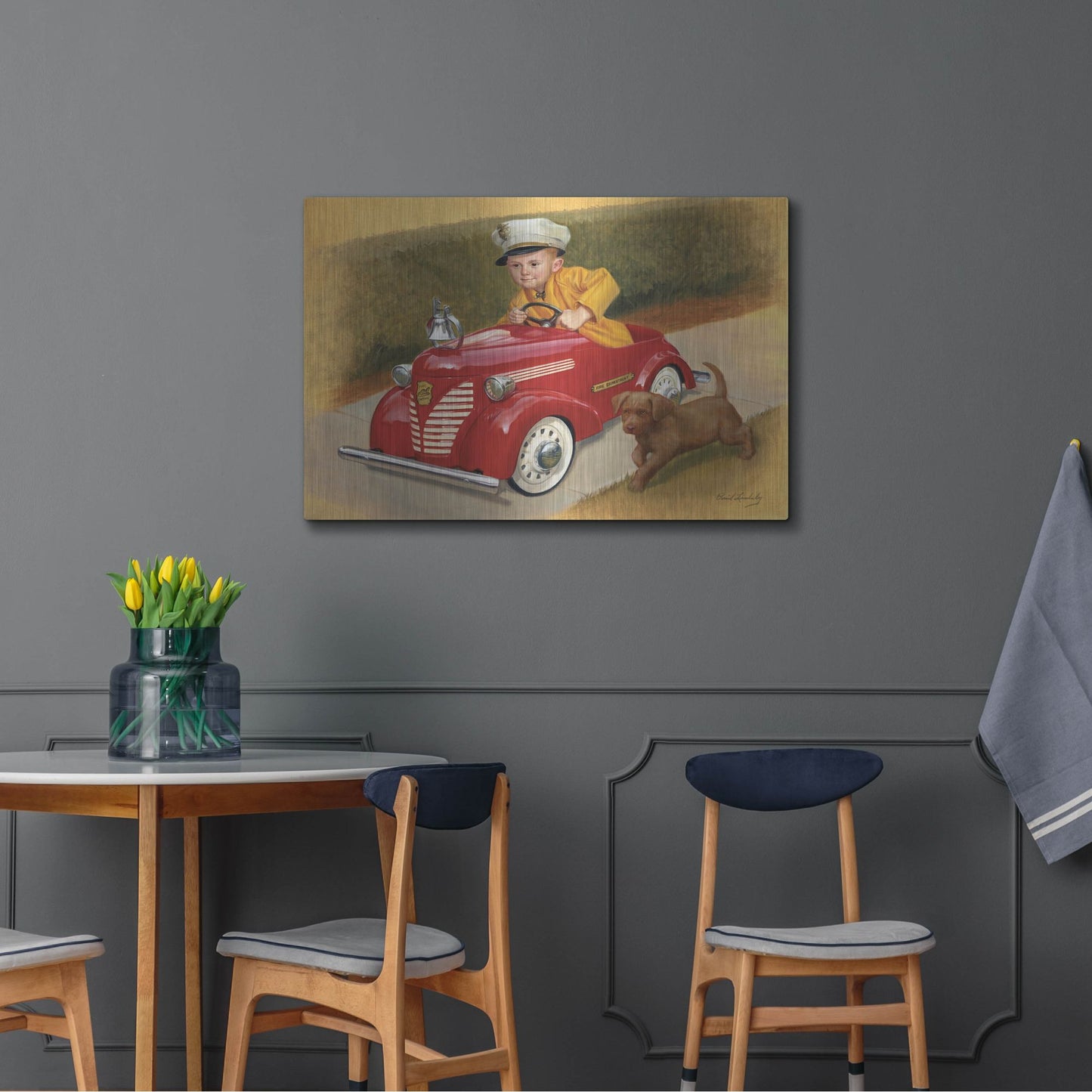 Luxe Metal Art '1937 Garton Ford Fire Chief' by David Lindsley, Metal Wall Art,36x24