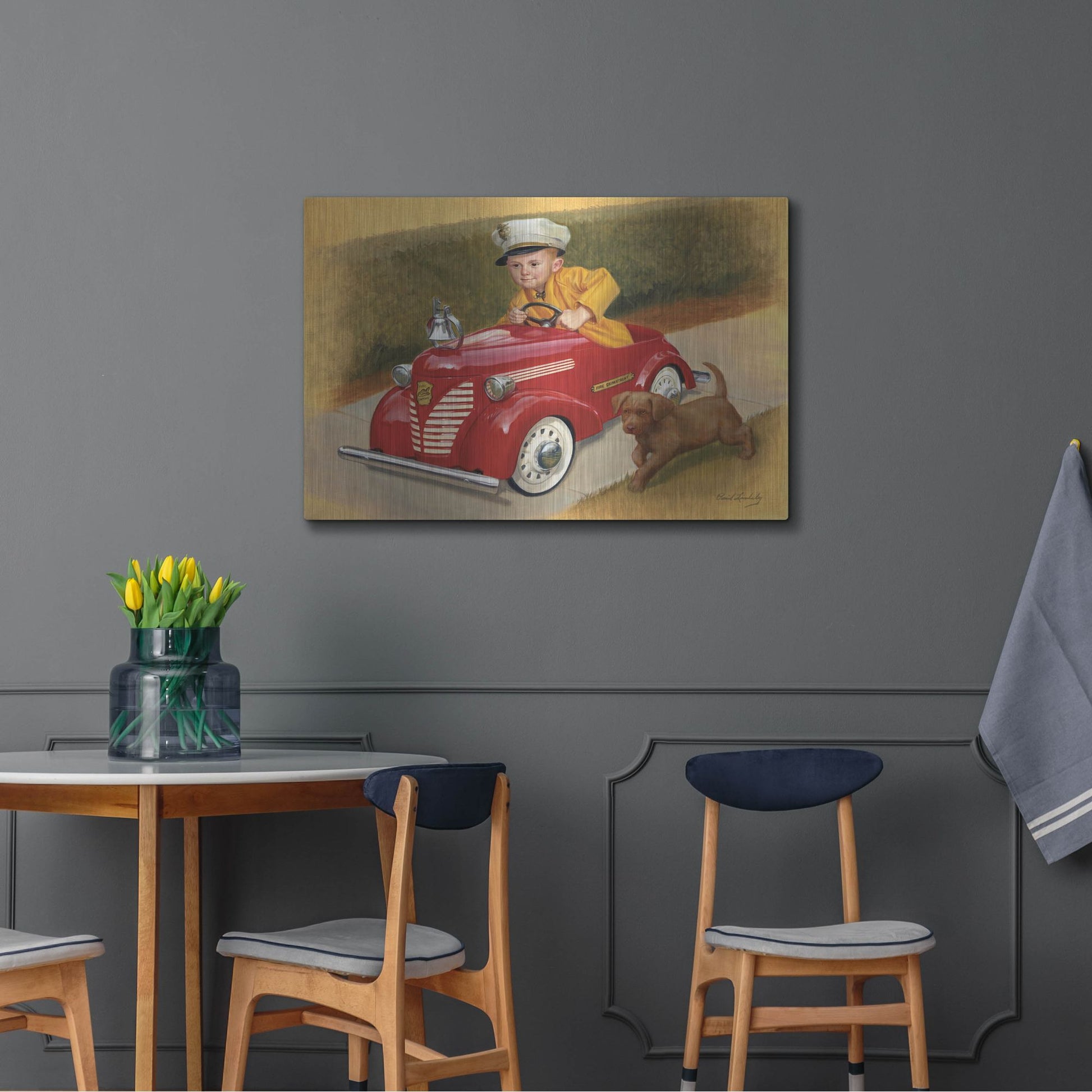 Luxe Metal Art '1937 Garton Ford Fire Chief' by David Lindsley, Metal Wall Art,36x24