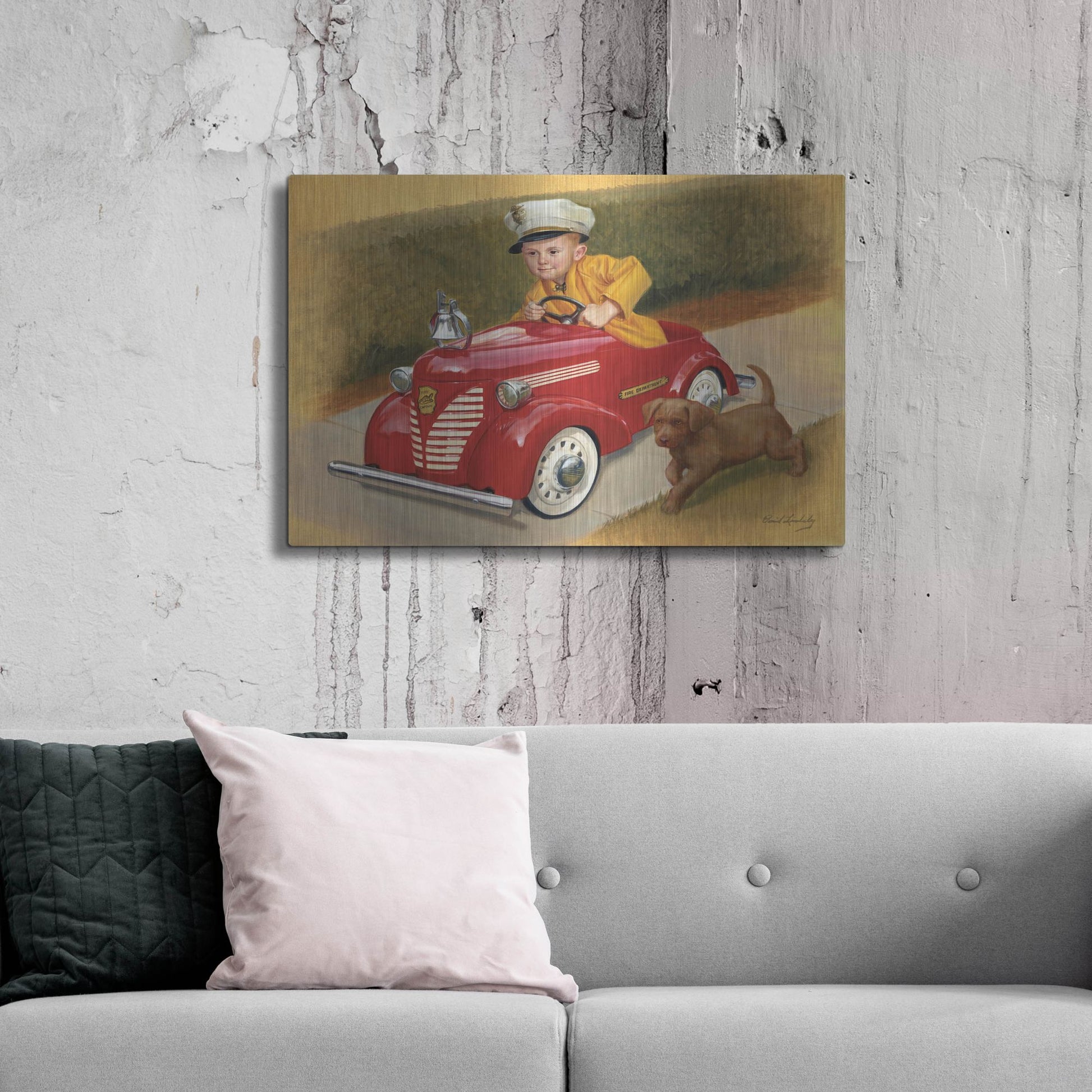 Luxe Metal Art '1937 Garton Ford Fire Chief' by David Lindsley, Metal Wall Art,36x24