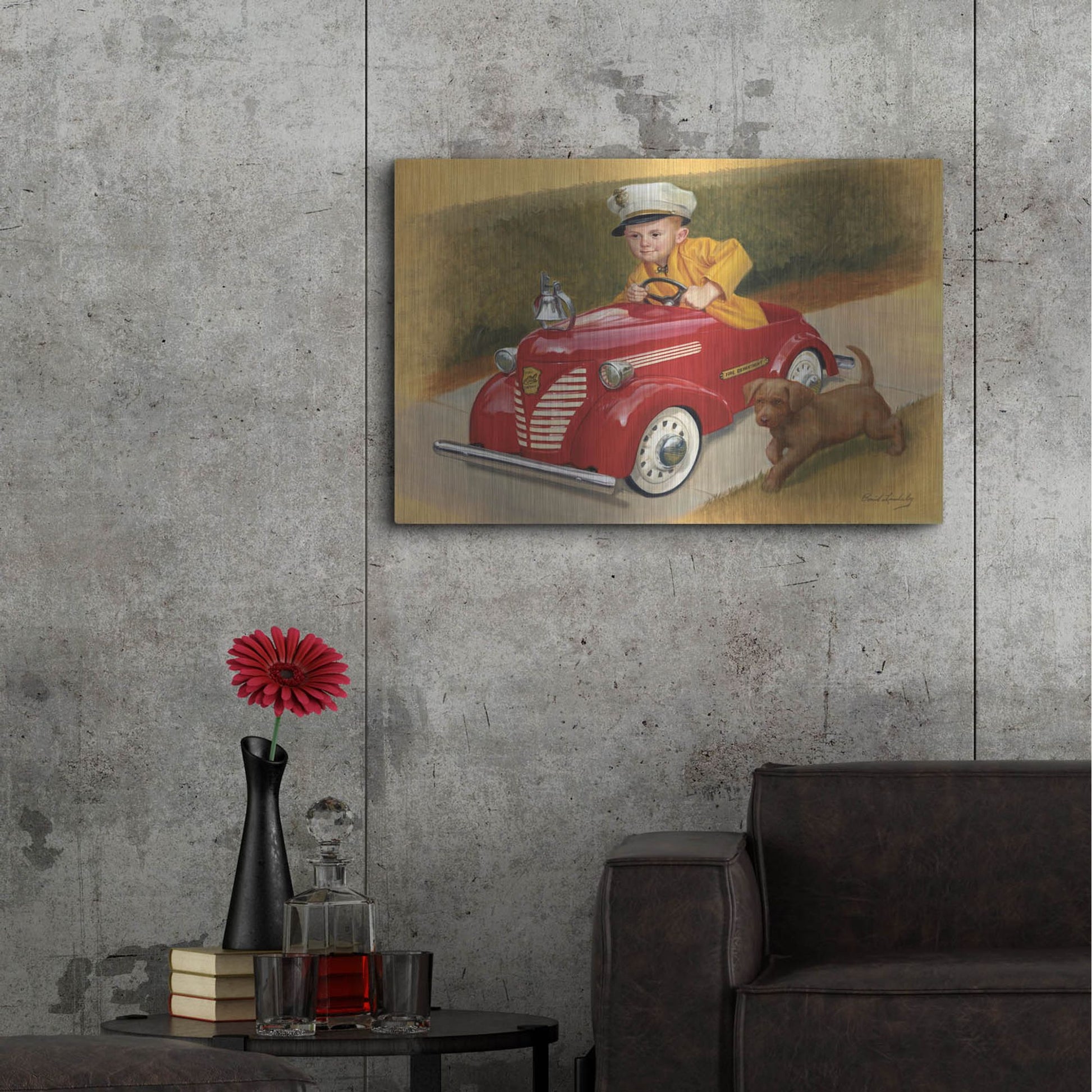 Luxe Metal Art '1937 Garton Ford Fire Chief' by David Lindsley, Metal Wall Art,36x24