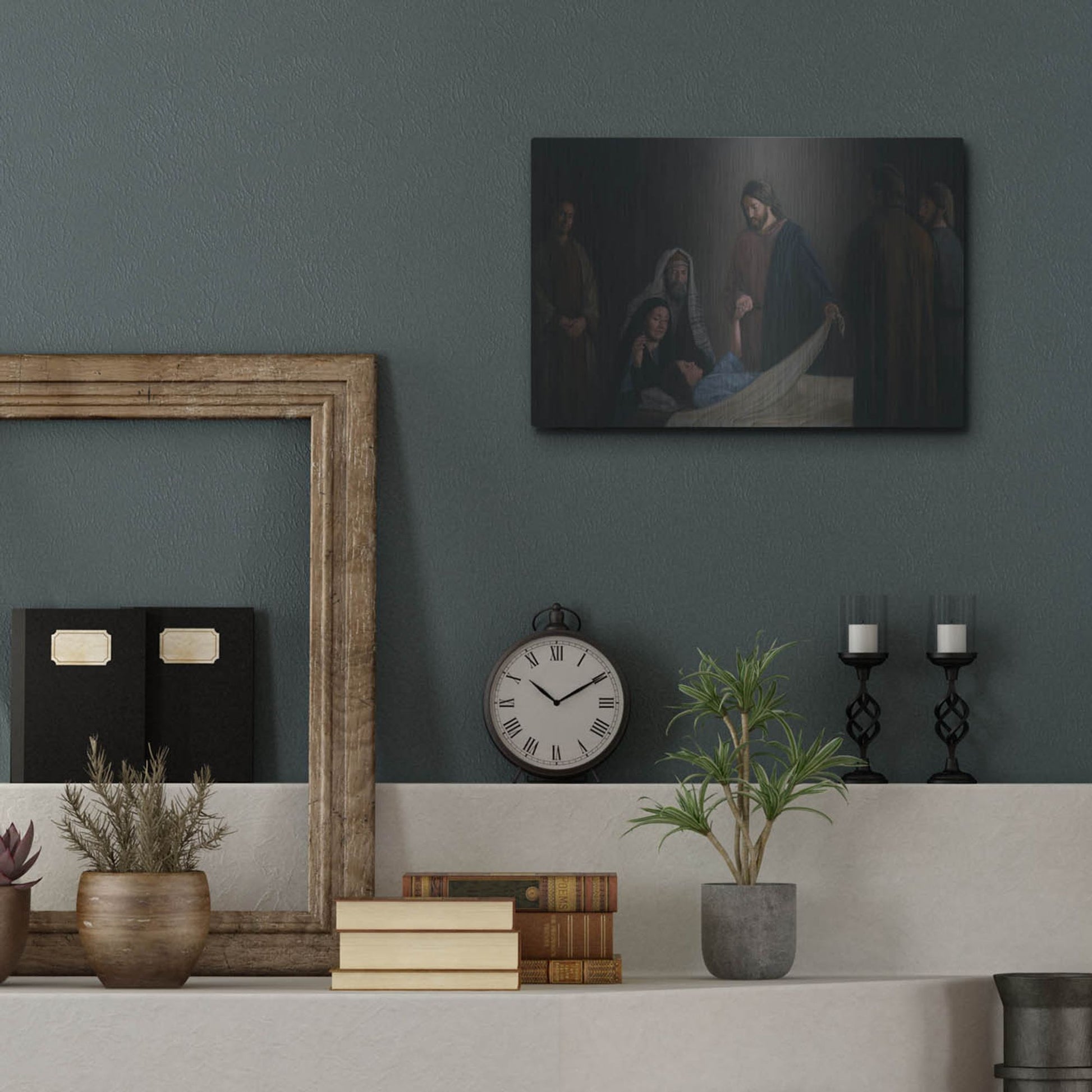 Luxe Metal Art 'Jesus Raising The Daughter Of Jairus' by David Lindsley, Metal Wall Art,16x12