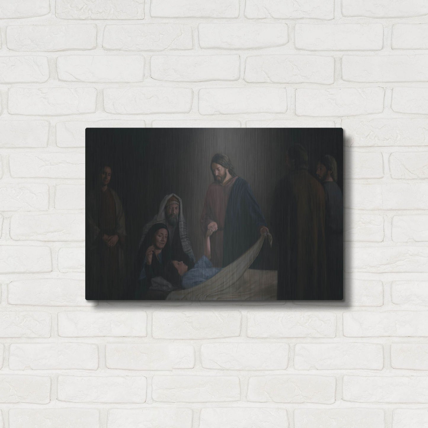 Luxe Metal Art 'Jesus Raising The Daughter Of Jairus' by David Lindsley, Metal Wall Art,24x16