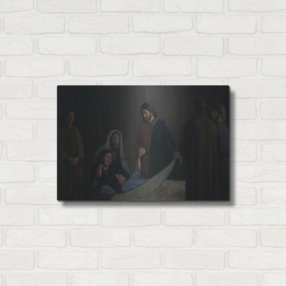 Luxe Metal Art 'Jesus Raising The Daughter Of Jairus' by David Lindsley, Metal Wall Art,24x16