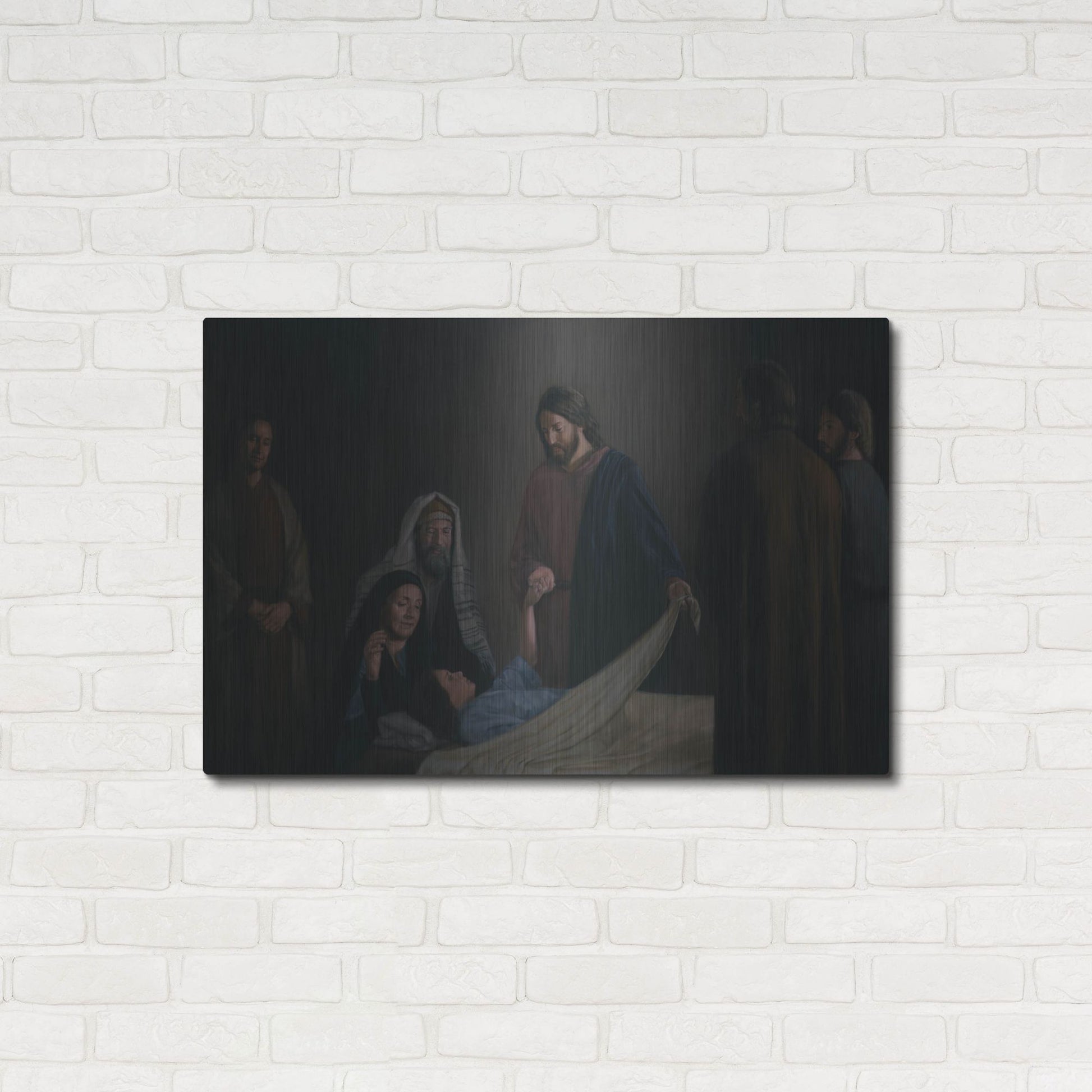 Luxe Metal Art 'Jesus Raising The Daughter Of Jairus' by David Lindsley, Metal Wall Art,36x24