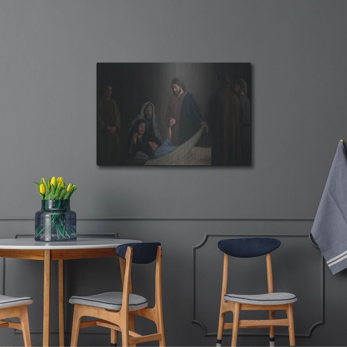 Luxe Metal Art 'Jesus Raising The Daughter Of Jairus' by David Lindsley, Metal Wall Art,36x24