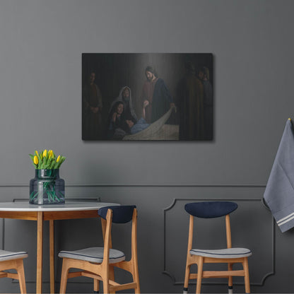 Luxe Metal Art 'Jesus Raising The Daughter Of Jairus' by David Lindsley, Metal Wall Art,36x24