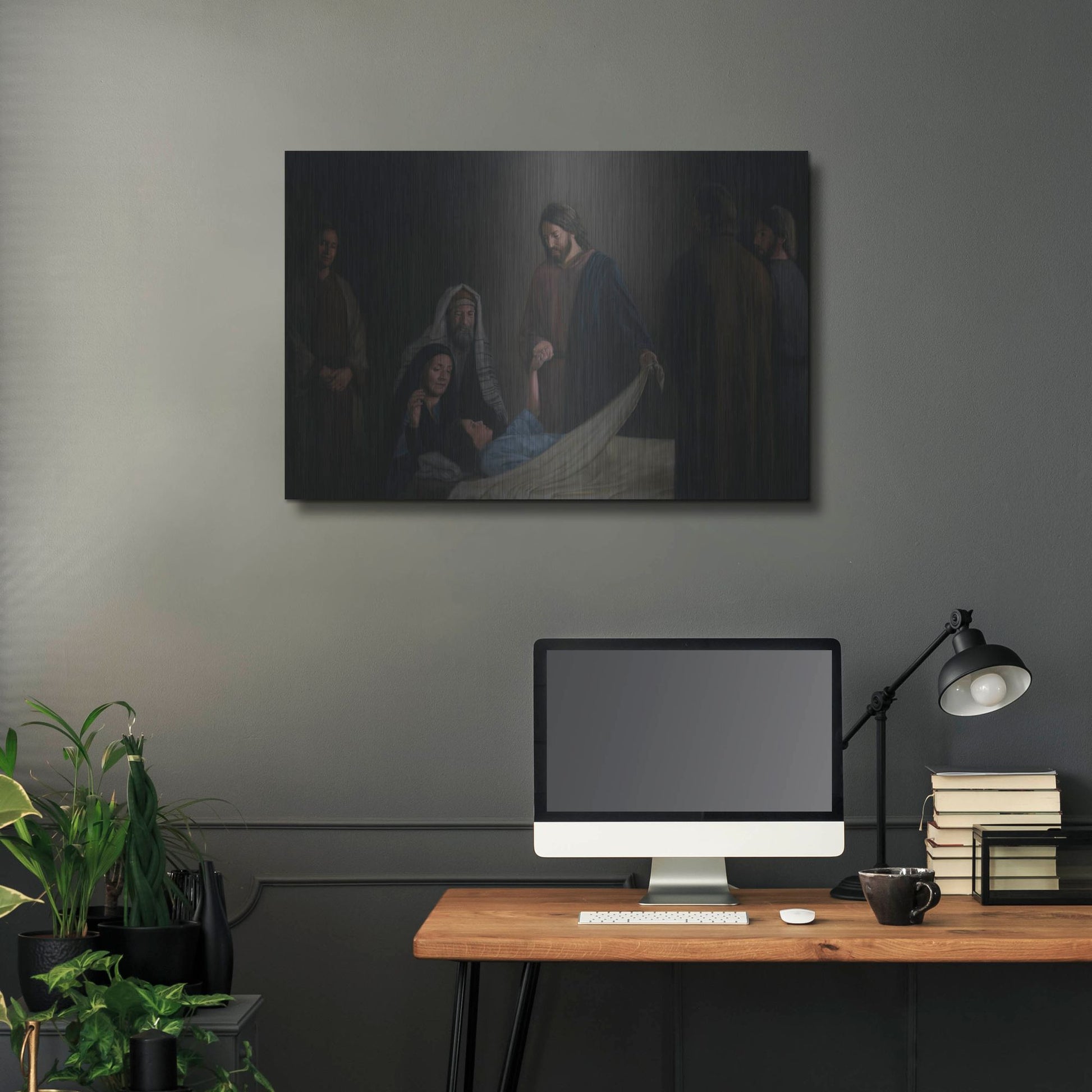 Luxe Metal Art 'Jesus Raising The Daughter Of Jairus' by David Lindsley, Metal Wall Art,36x24