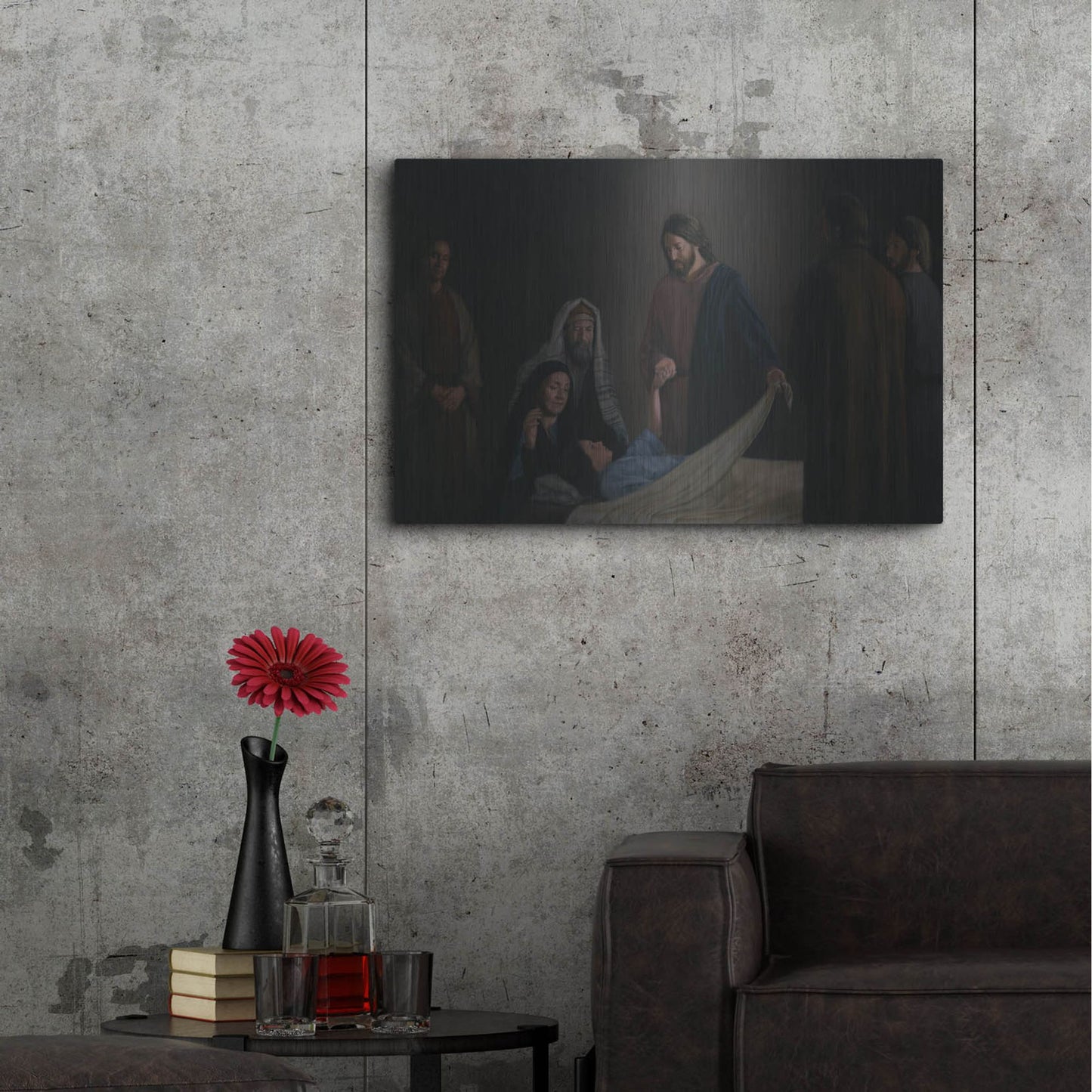 Luxe Metal Art 'Jesus Raising The Daughter Of Jairus' by David Lindsley, Metal Wall Art,36x24
