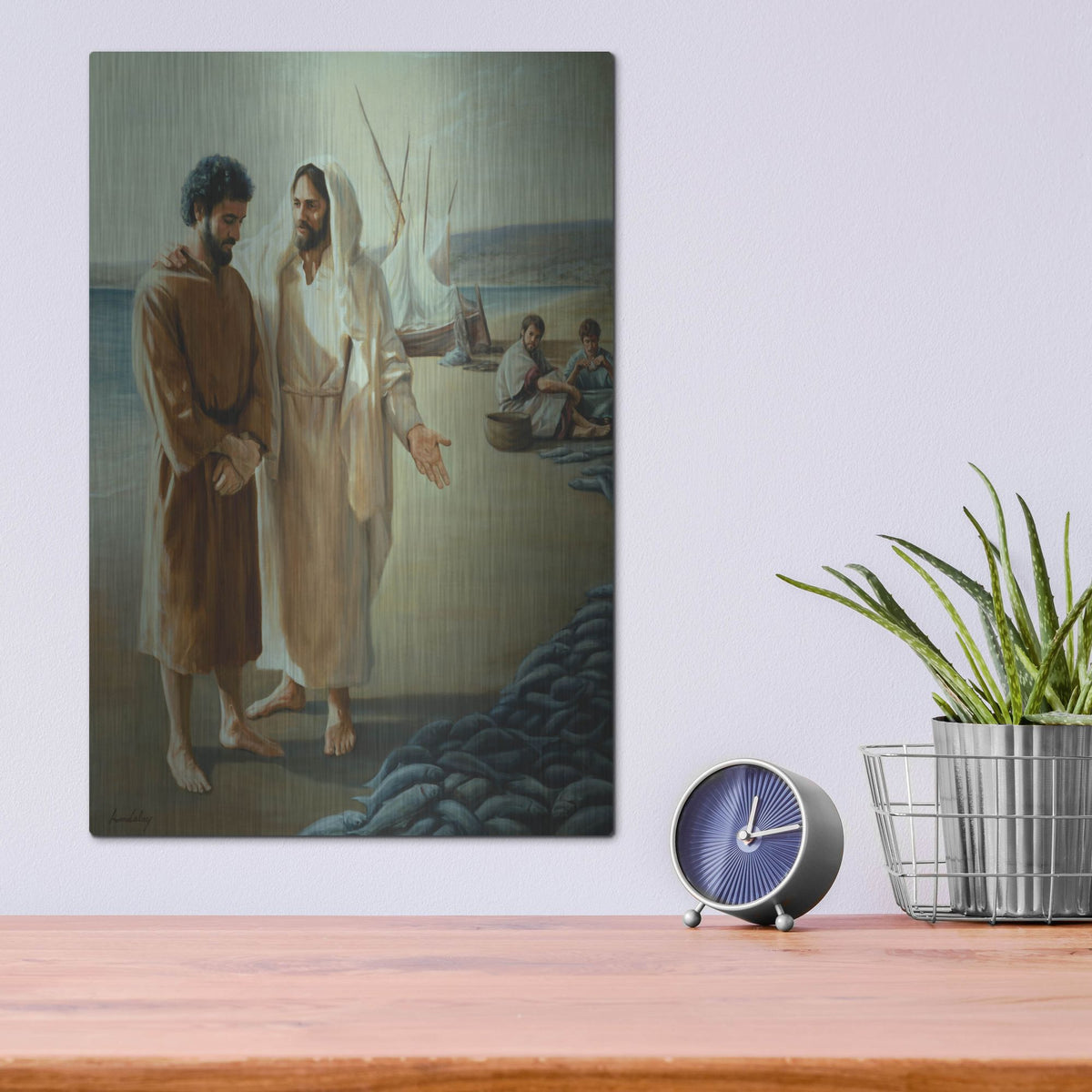 Luxe Metal Art 'Lovest Thou Me, More Than Thee' by David Lindsley, Metal Wall Art,12x16