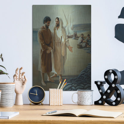 Luxe Metal Art 'Lovest Thou Me, More Than Thee' by David Lindsley, Metal Wall Art,12x16
