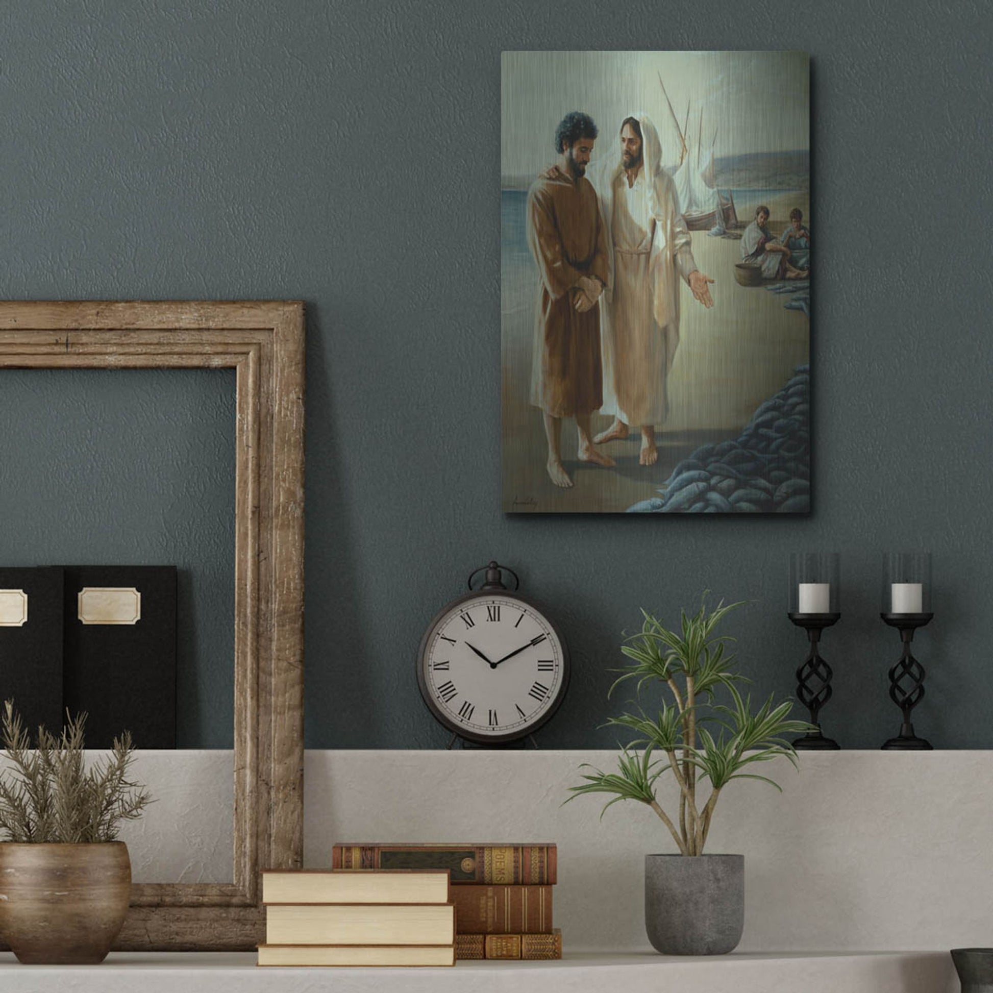 Luxe Metal Art 'Lovest Thou Me, More Than Thee' by David Lindsley, Metal Wall Art,12x16