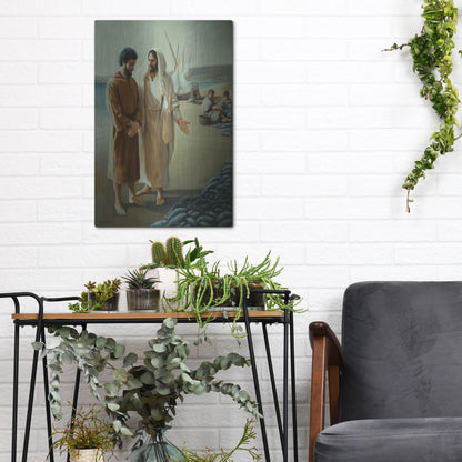 Luxe Metal Art 'Lovest Thou Me, More Than Thee' by David Lindsley, Metal Wall Art,12x16