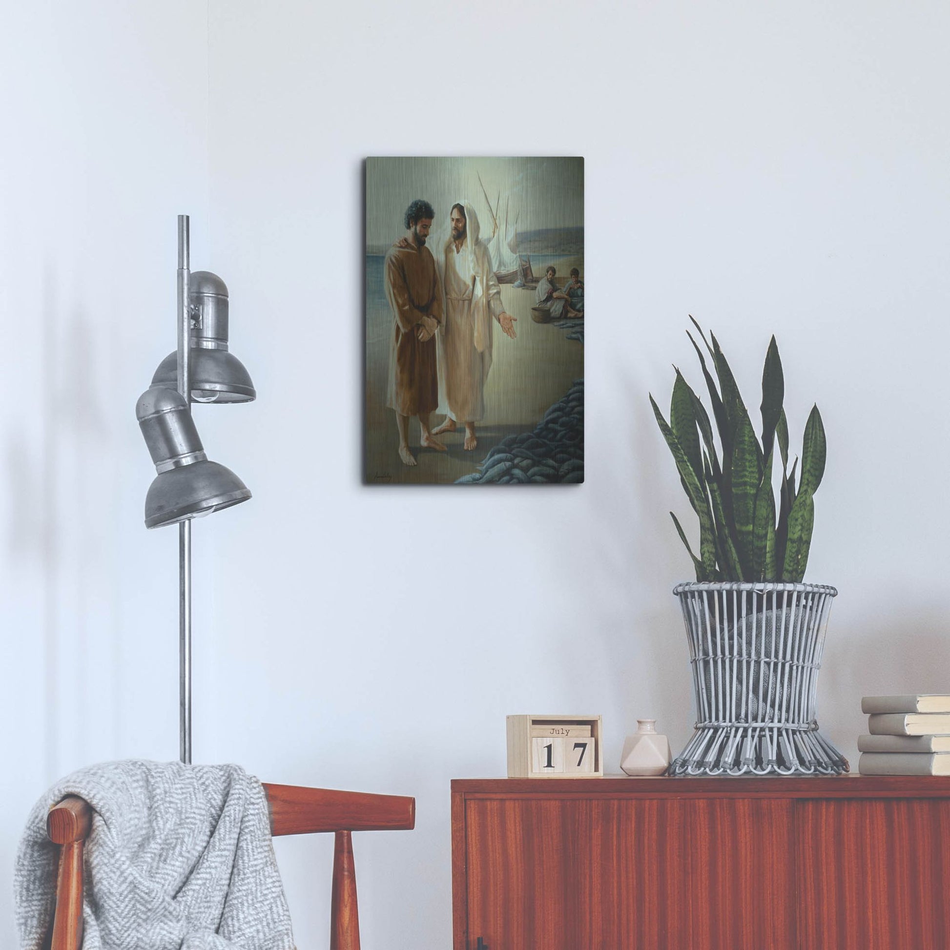 Luxe Metal Art 'Lovest Thou Me, More Than Thee' by David Lindsley, Metal Wall Art,16x24