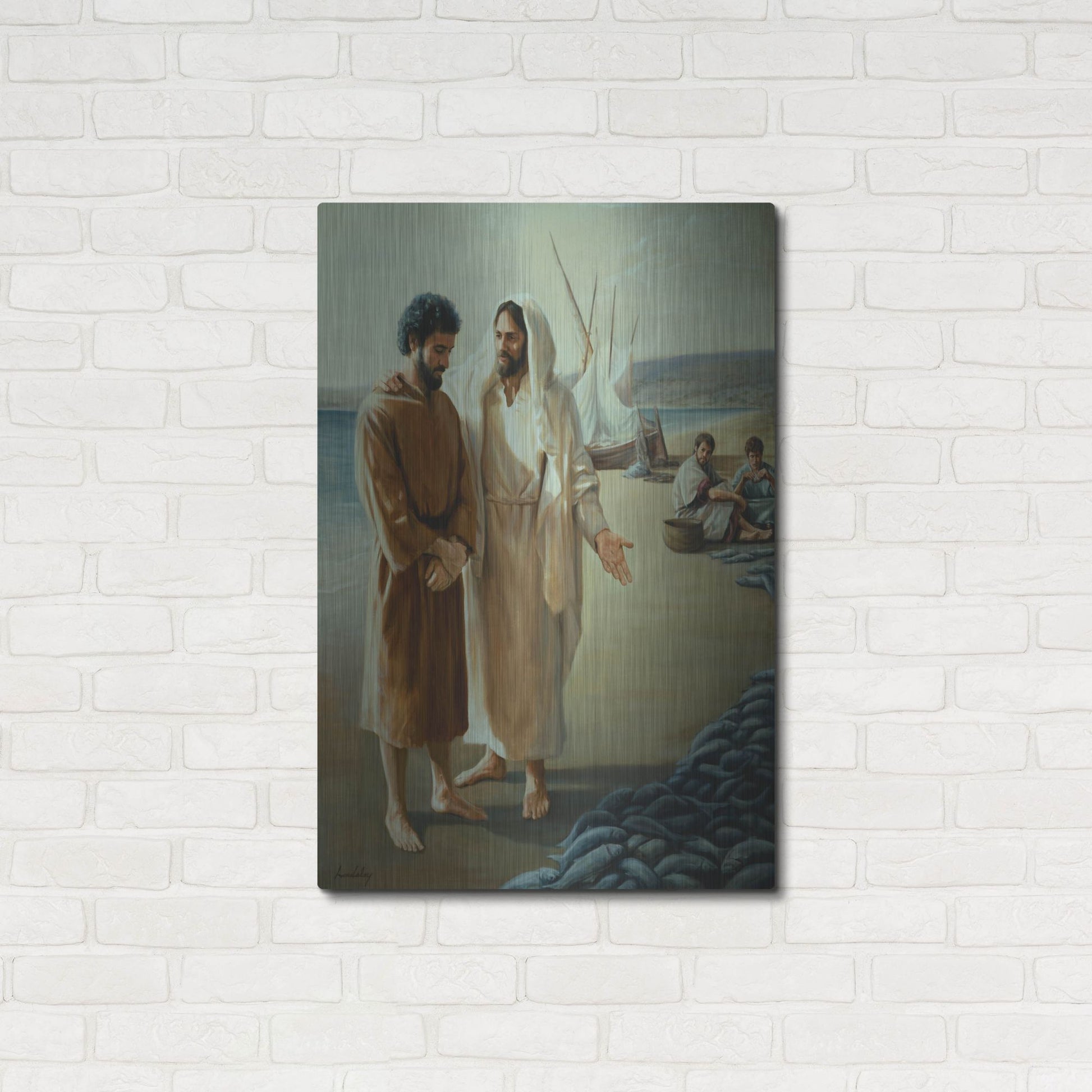 Luxe Metal Art 'Lovest Thou Me, More Than Thee' by David Lindsley, Metal Wall Art,24x36
