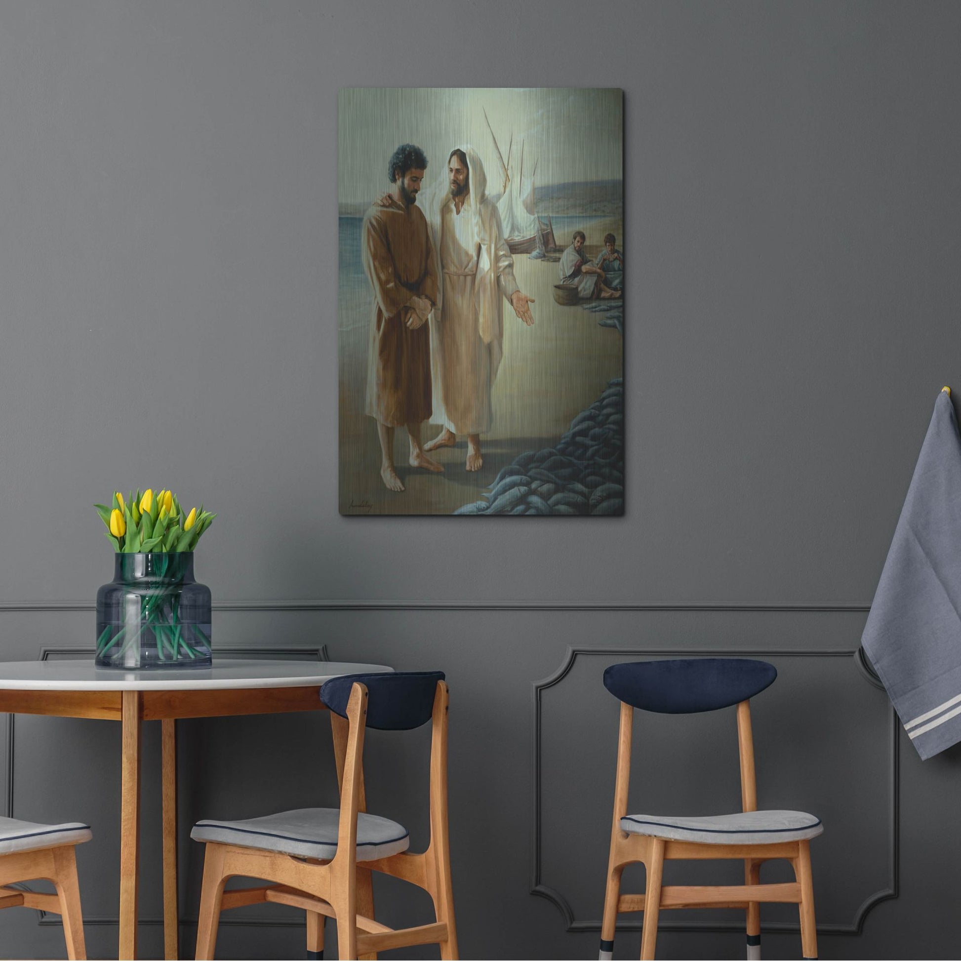 Luxe Metal Art 'Lovest Thou Me, More Than Thee' by David Lindsley, Metal Wall Art,24x36