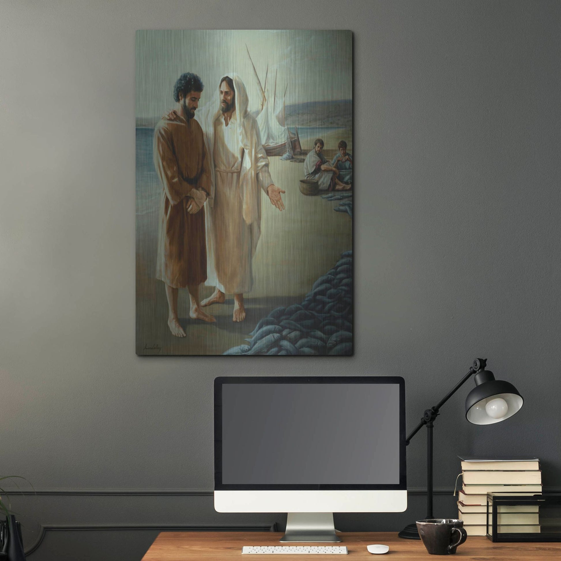 Luxe Metal Art 'Lovest Thou Me, More Than Thee' by David Lindsley, Metal Wall Art,24x36