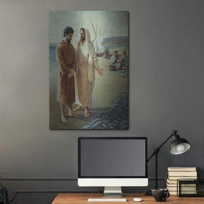 Luxe Metal Art 'Lovest Thou Me, More Than Thee' by David Lindsley, Metal Wall Art,24x36