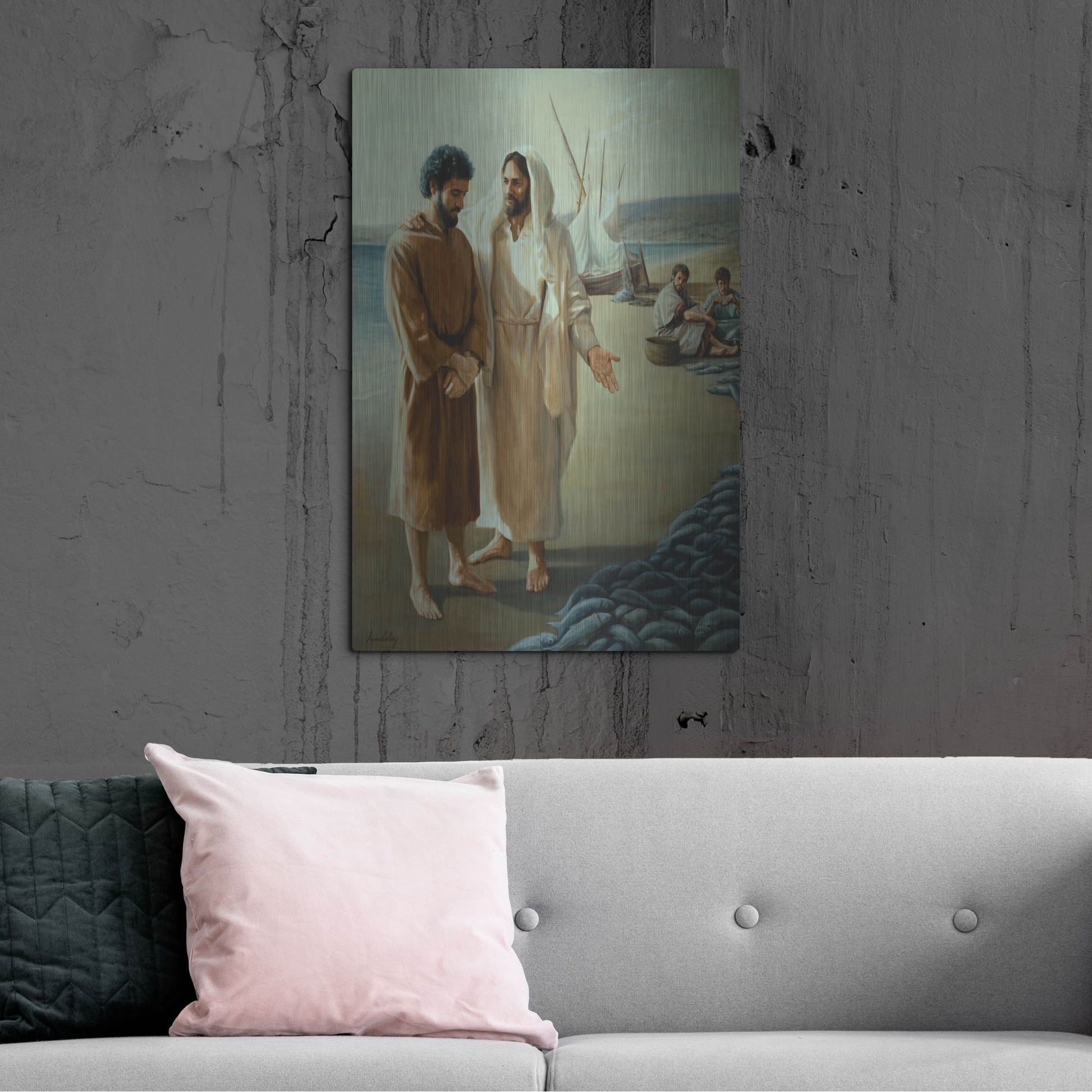 Luxe Metal Art 'Lovest Thou Me, More Than Thee' by David Lindsley, Metal Wall Art,24x36