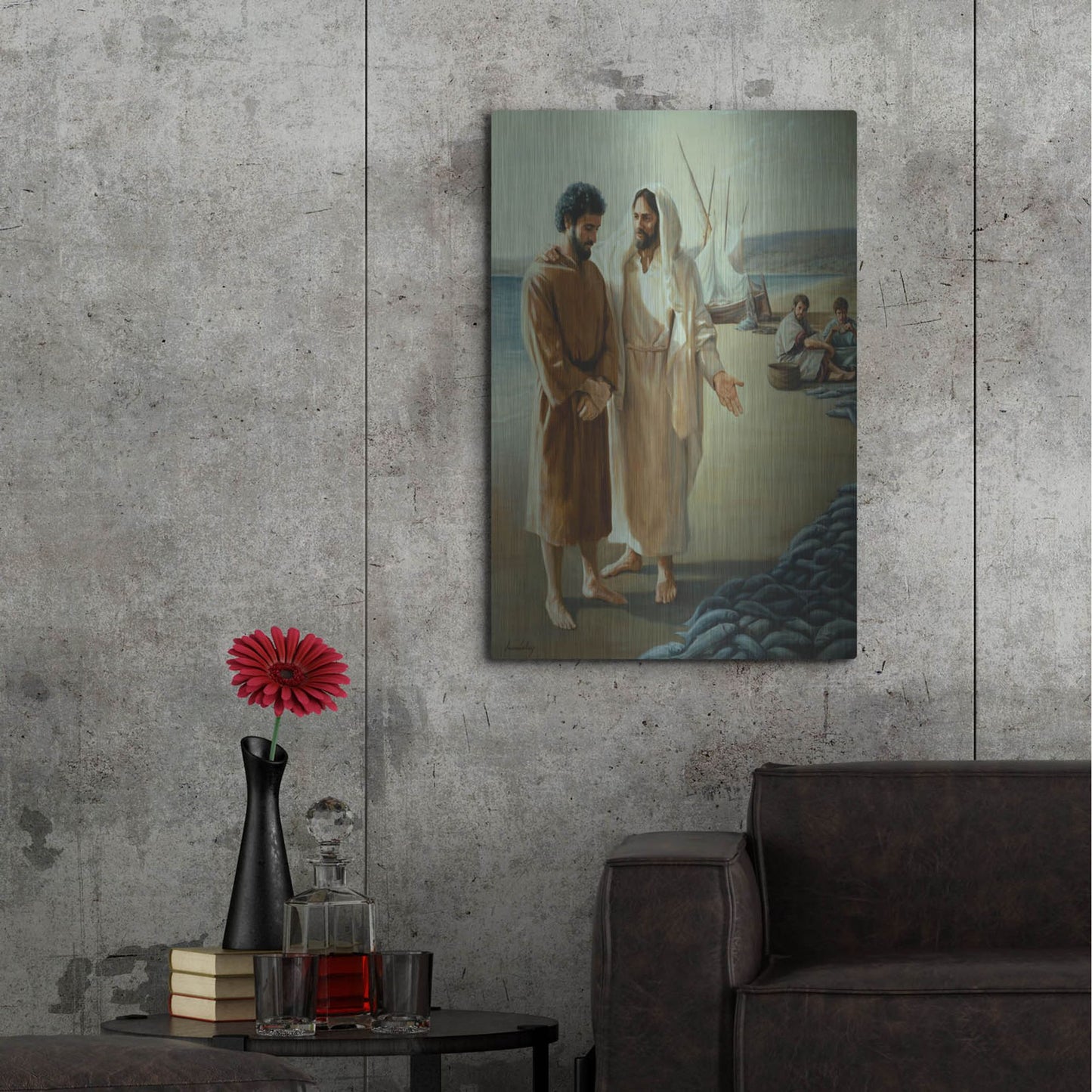 Luxe Metal Art 'Lovest Thou Me, More Than Thee' by David Lindsley, Metal Wall Art,24x36