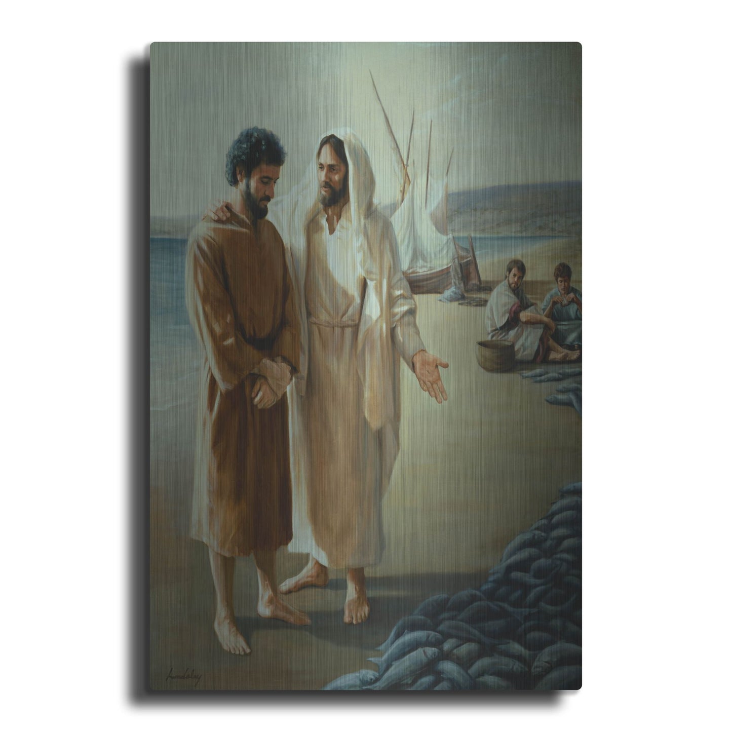 Luxe Metal Art 'Lovest Thou Me, More Than Thee' by David Lindsley, Metal Wall Art