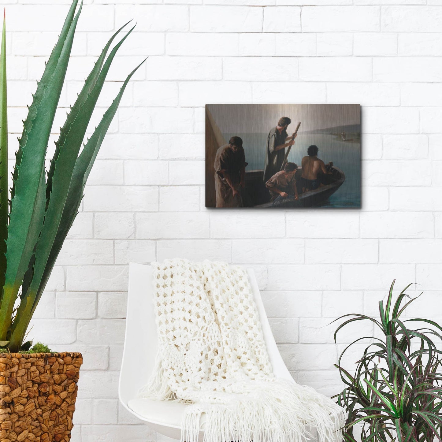 Luxe Metal Art 'Christ Calling To Disciples' by David Lindsley, Metal Wall Art,16x12