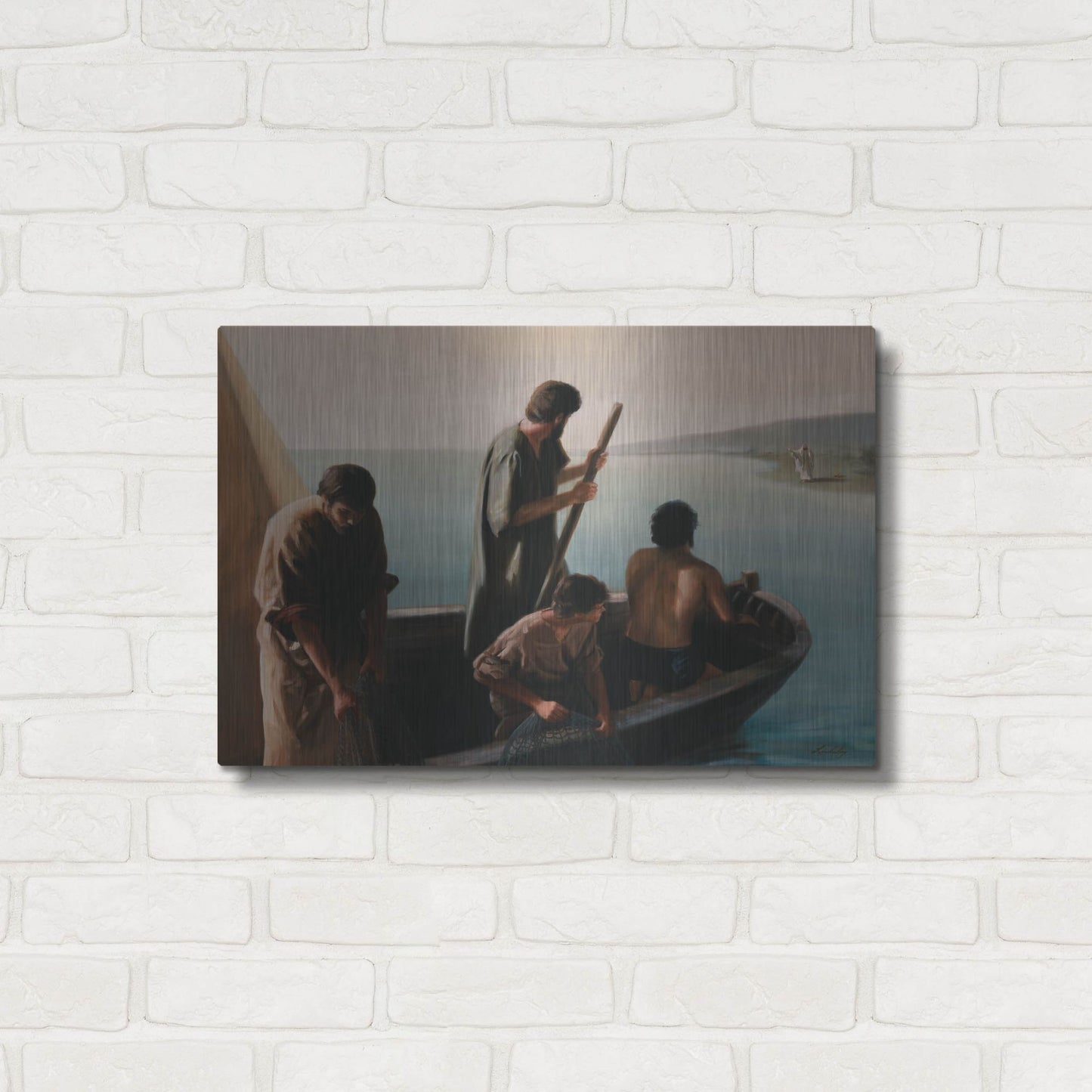 Luxe Metal Art 'Christ Calling To Disciples' by David Lindsley, Metal Wall Art,24x16