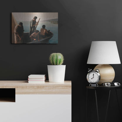 Luxe Metal Art 'Christ Calling To Disciples' by David Lindsley, Metal Wall Art,24x16