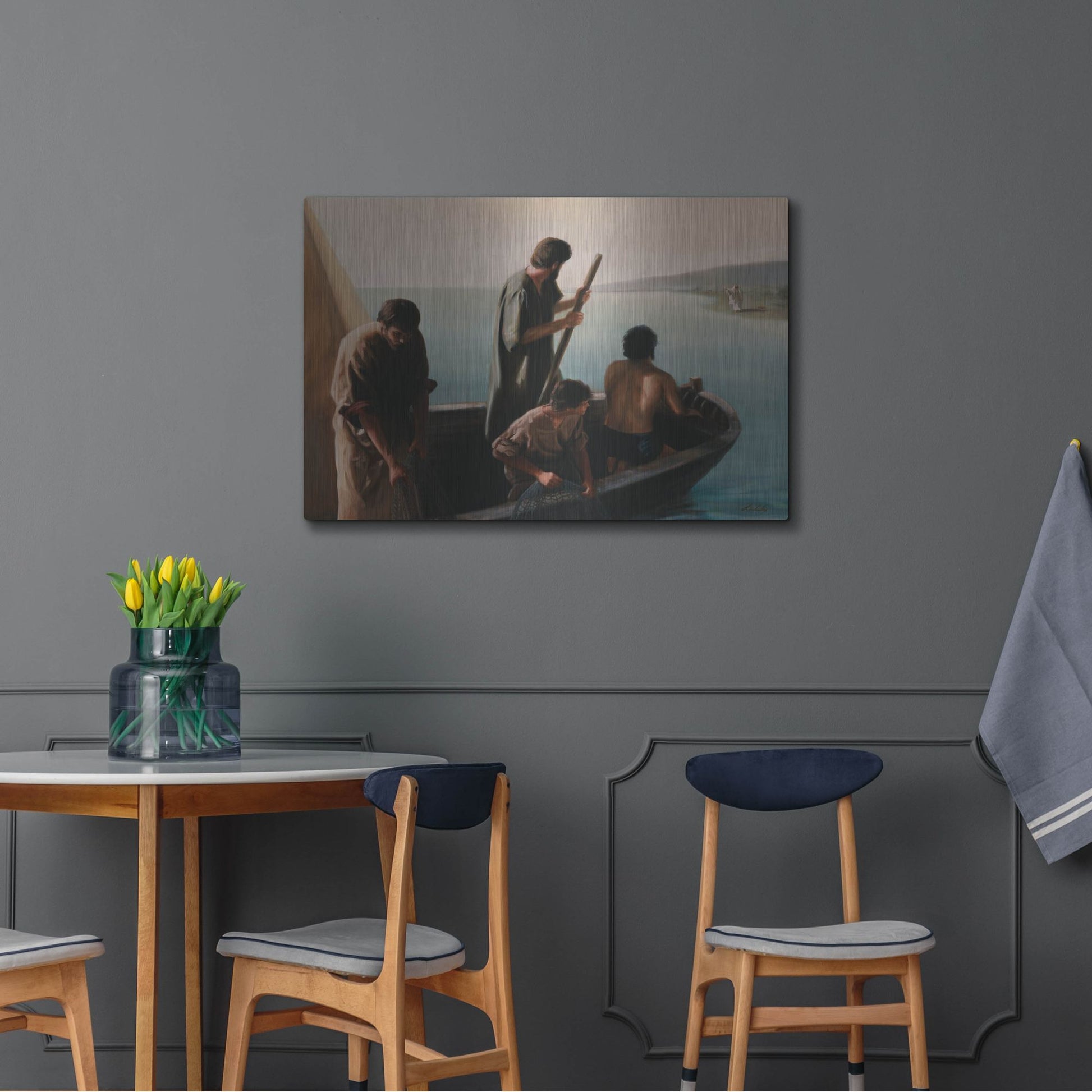 Luxe Metal Art 'Christ Calling To Disciples' by David Lindsley, Metal Wall Art,36x24
