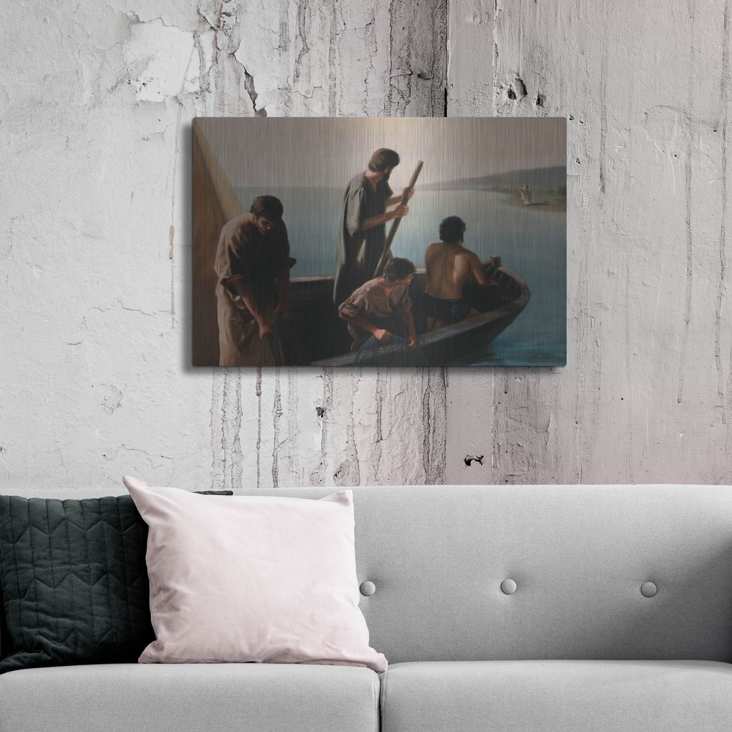 Luxe Metal Art 'Christ Calling To Disciples' by David Lindsley, Metal Wall Art,36x24