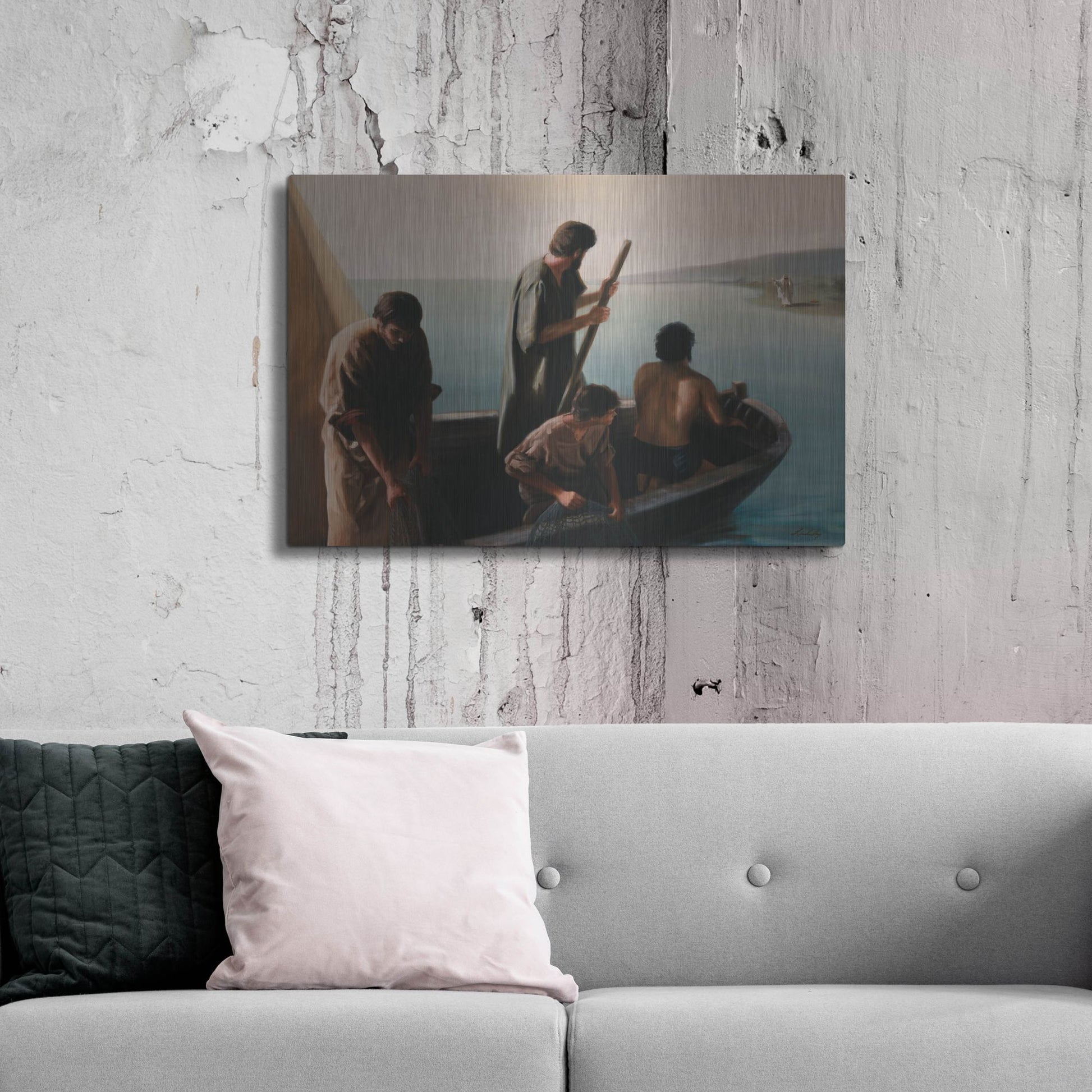 Luxe Metal Art 'Christ Calling To Disciples' by David Lindsley, Metal Wall Art,36x24