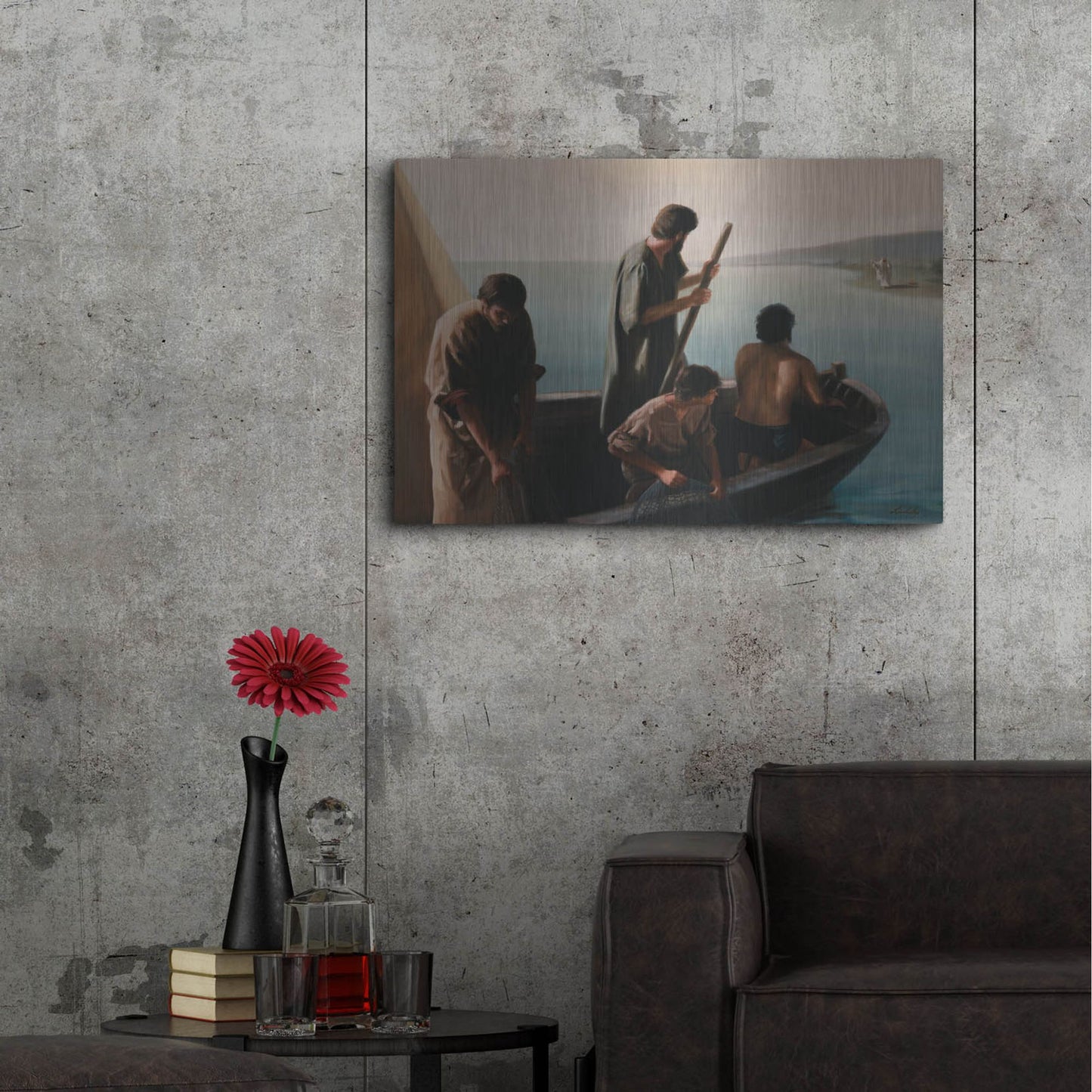 Luxe Metal Art 'Christ Calling To Disciples' by David Lindsley, Metal Wall Art,36x24