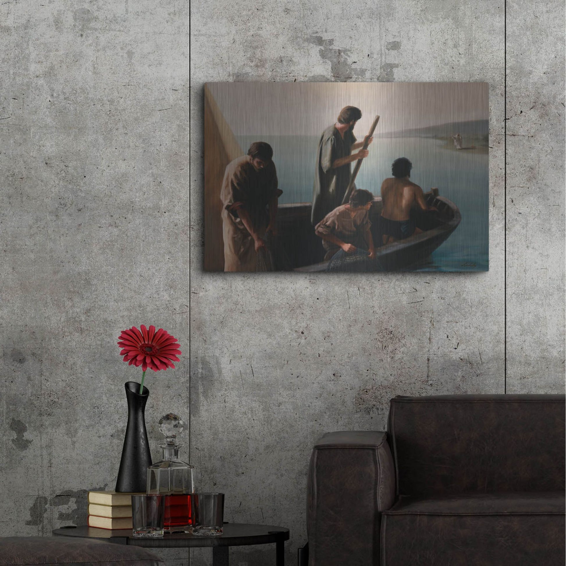 Luxe Metal Art 'Christ Calling To Disciples' by David Lindsley, Metal Wall Art,36x24