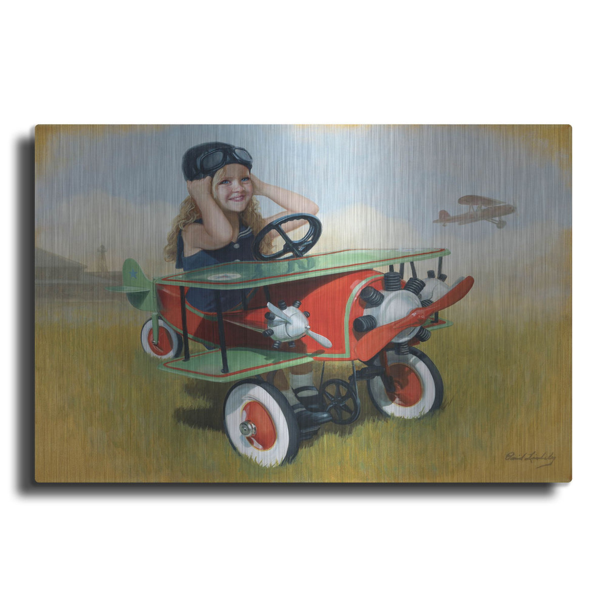 Luxe Metal Art '1926 Steelcraft By-Plane' by David Lindsley, Metal Wall Art