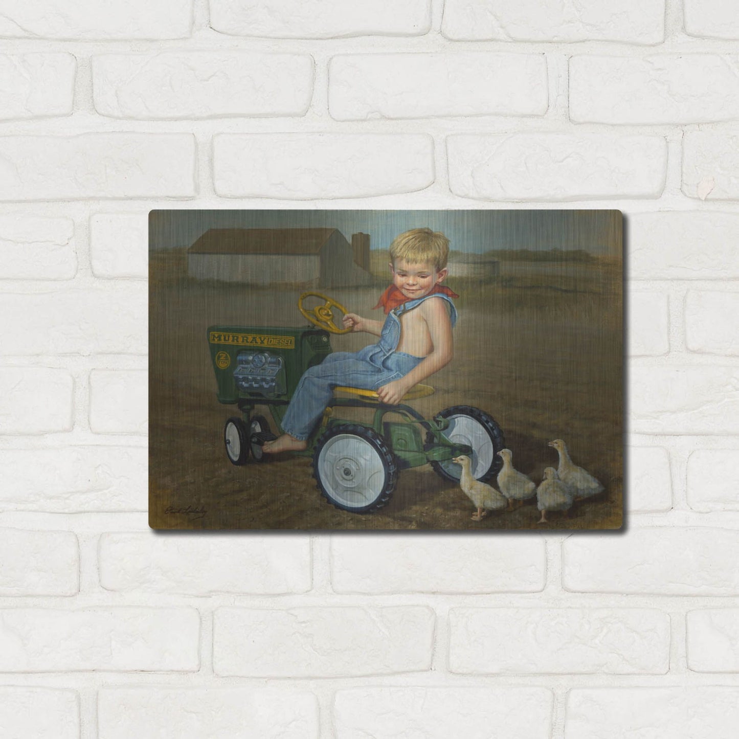 Luxe Metal Art 'Murray Diesel Tractor' by David Lindsley, Metal Wall Art,16x12