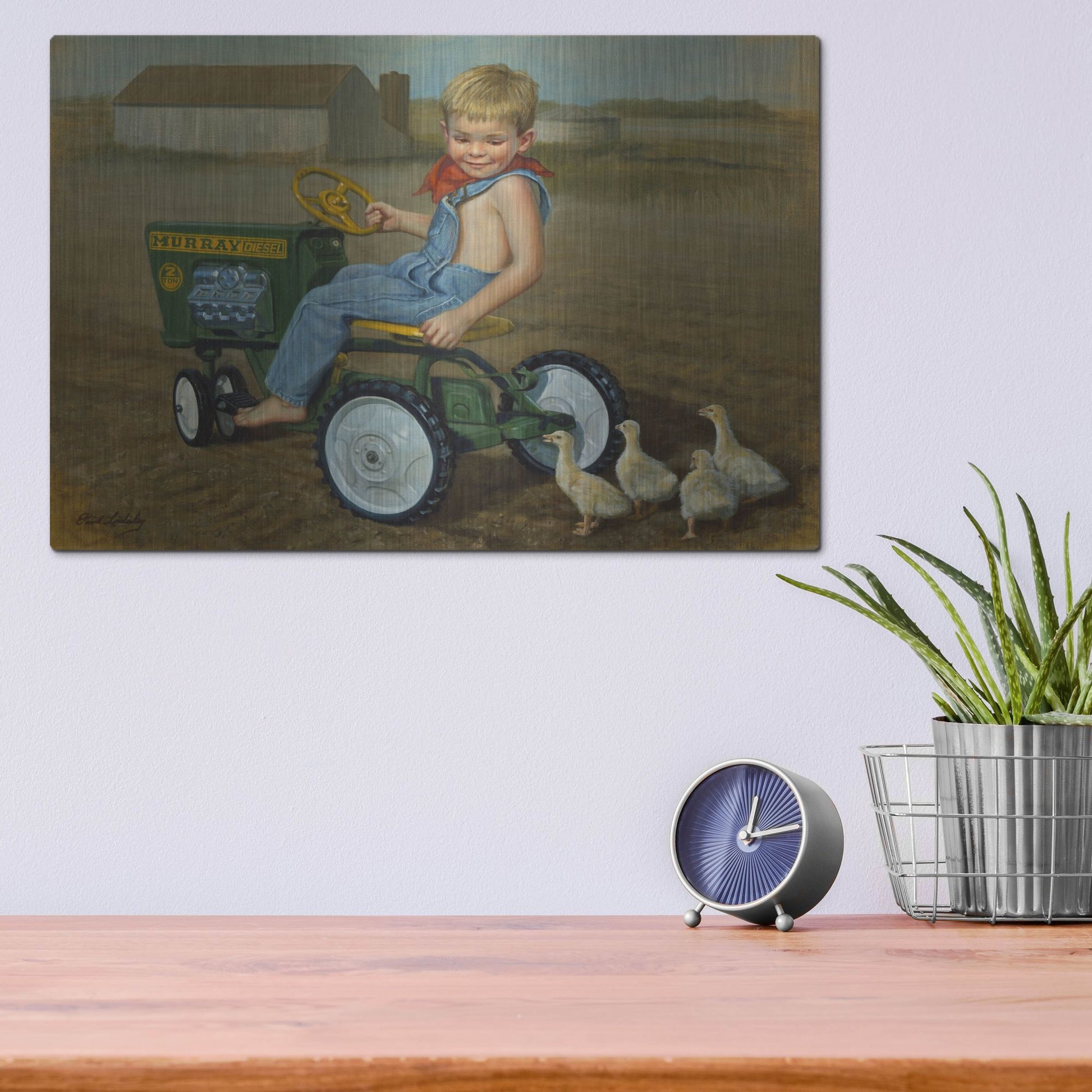 Luxe Metal Art 'Murray Diesel Tractor' by David Lindsley, Metal Wall Art,16x12