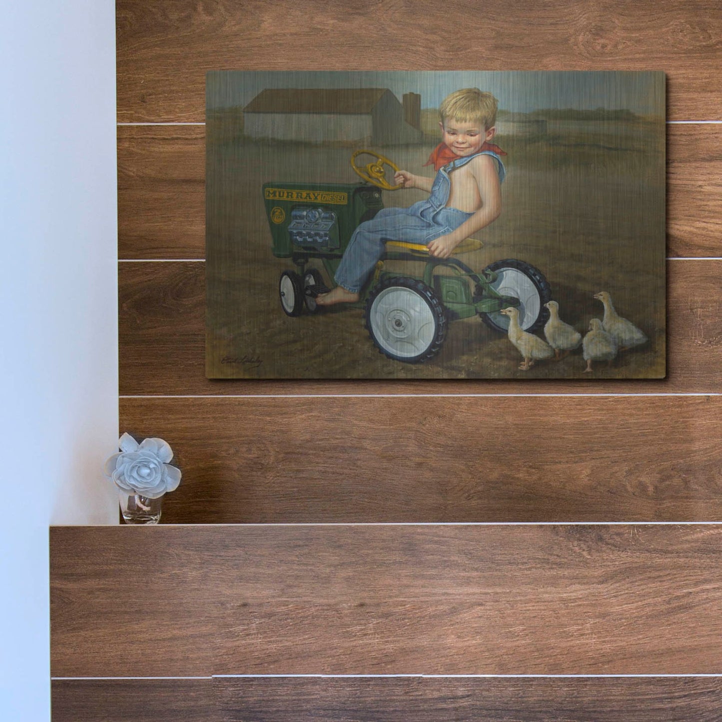 Luxe Metal Art 'Murray Diesel Tractor' by David Lindsley, Metal Wall Art,16x12