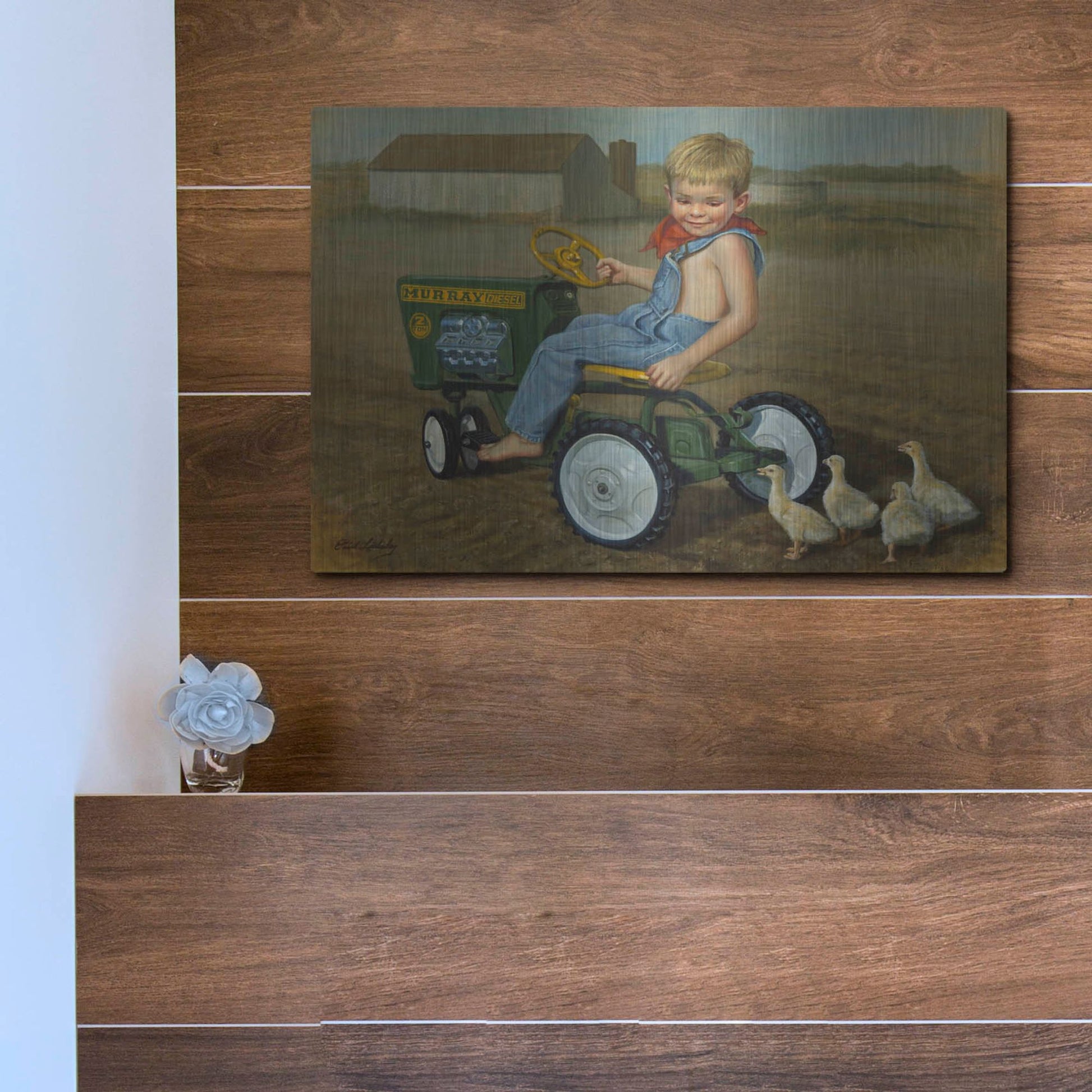 Luxe Metal Art 'Murray Diesel Tractor' by David Lindsley, Metal Wall Art,16x12