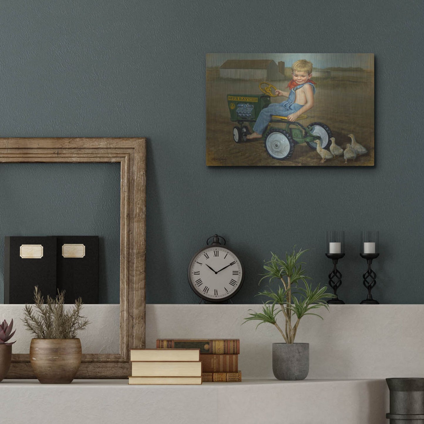 Luxe Metal Art 'Murray Diesel Tractor' by David Lindsley, Metal Wall Art,16x12