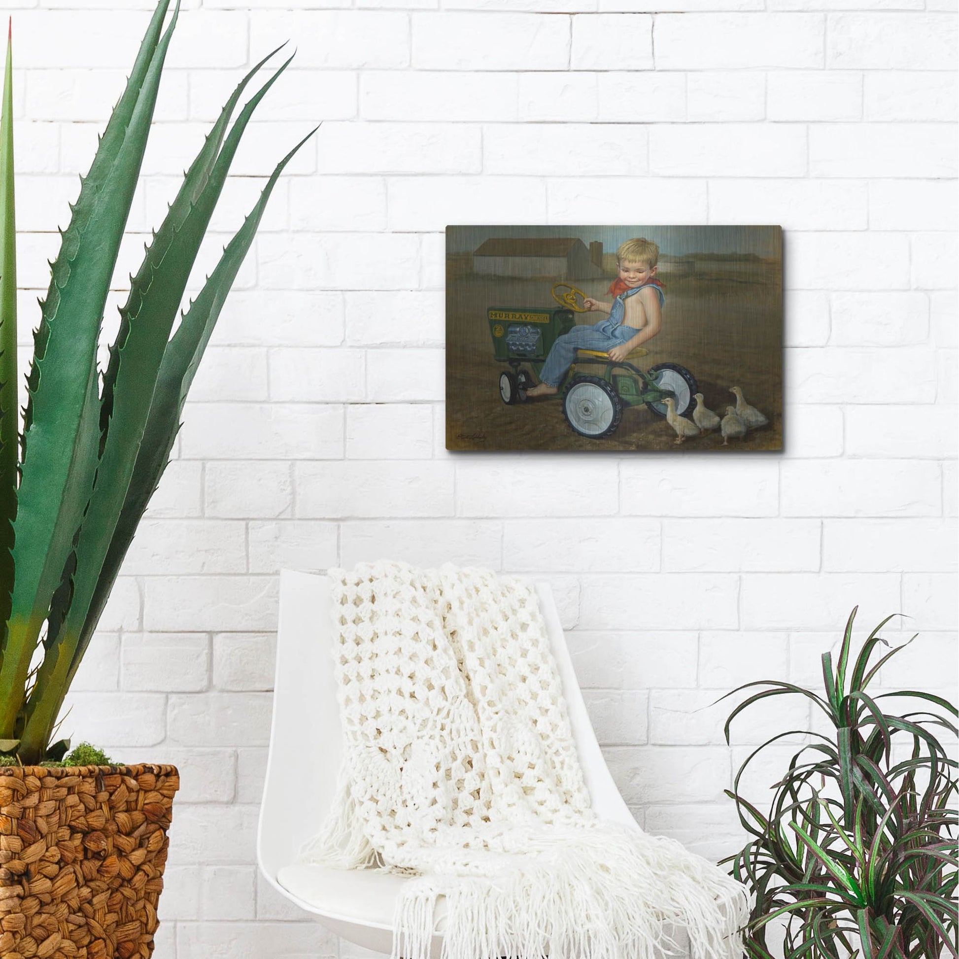 Luxe Metal Art 'Murray Diesel Tractor' by David Lindsley, Metal Wall Art,16x12