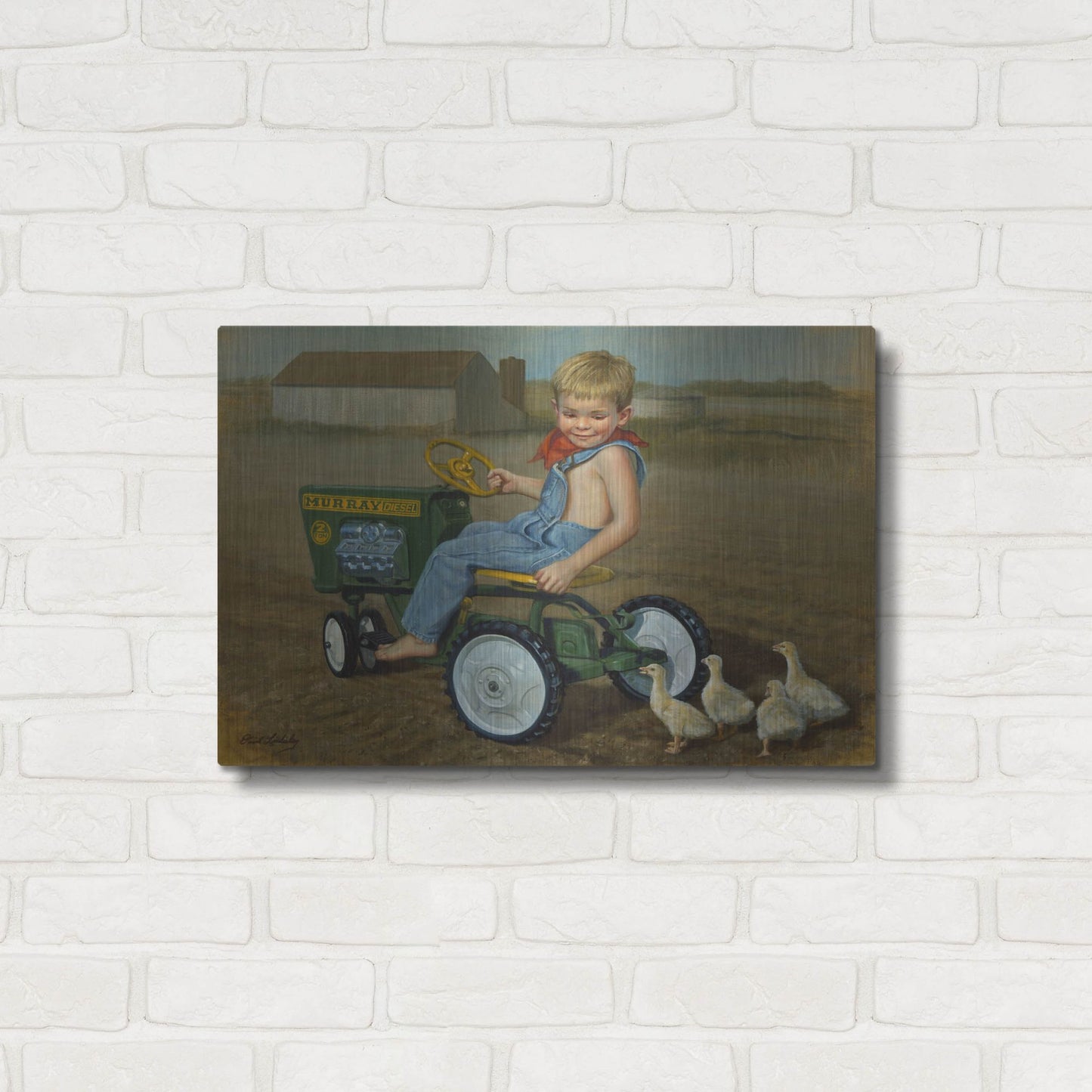Luxe Metal Art 'Murray Diesel Tractor' by David Lindsley, Metal Wall Art,24x16