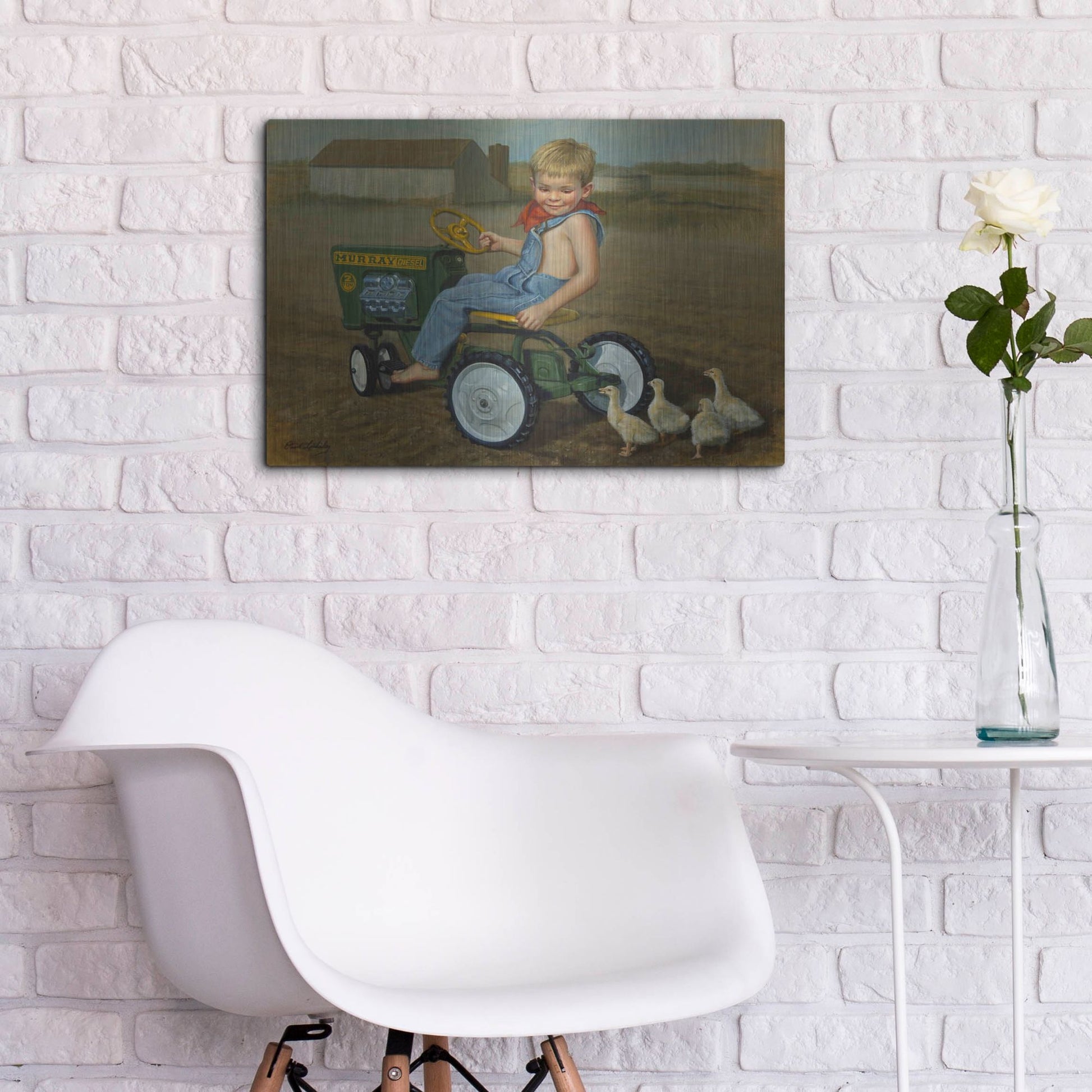 Luxe Metal Art 'Murray Diesel Tractor' by David Lindsley, Metal Wall Art,24x16