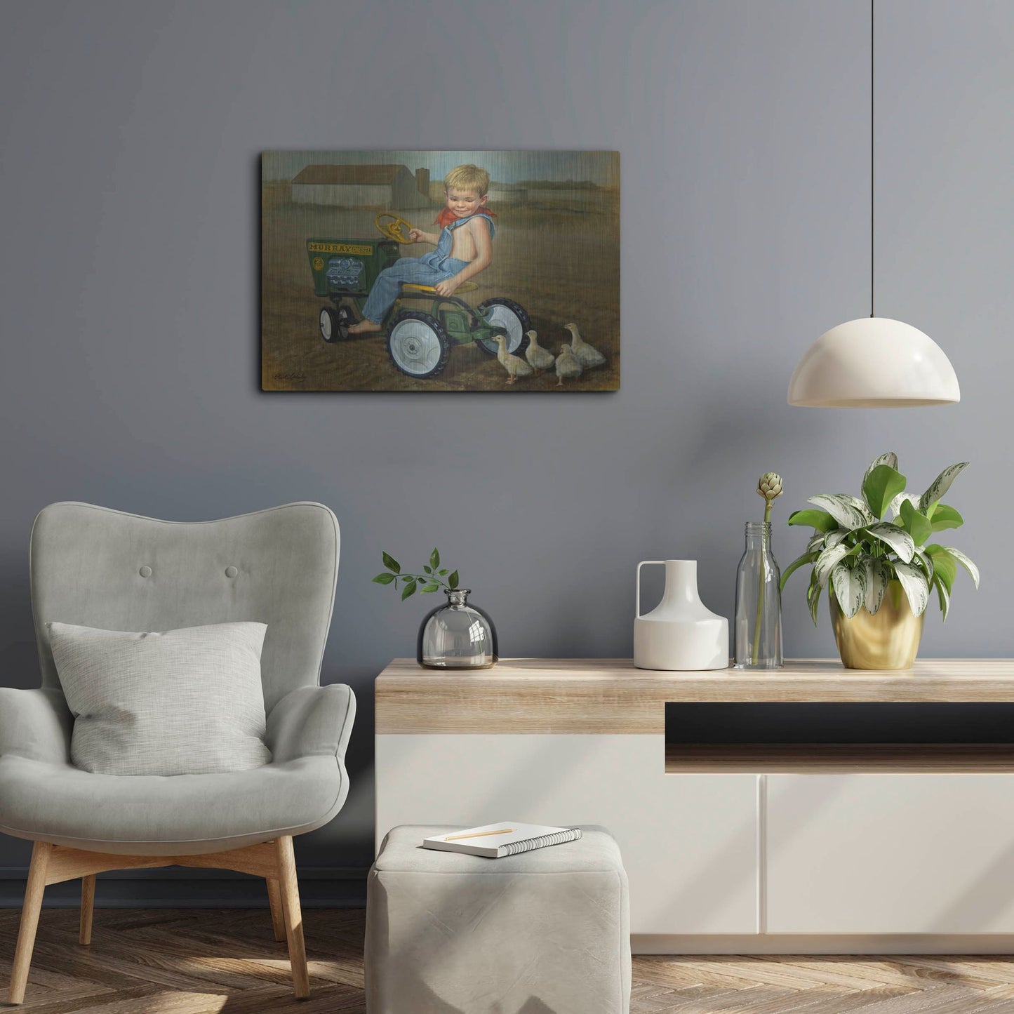 Luxe Metal Art 'Murray Diesel Tractor' by David Lindsley, Metal Wall Art,24x16