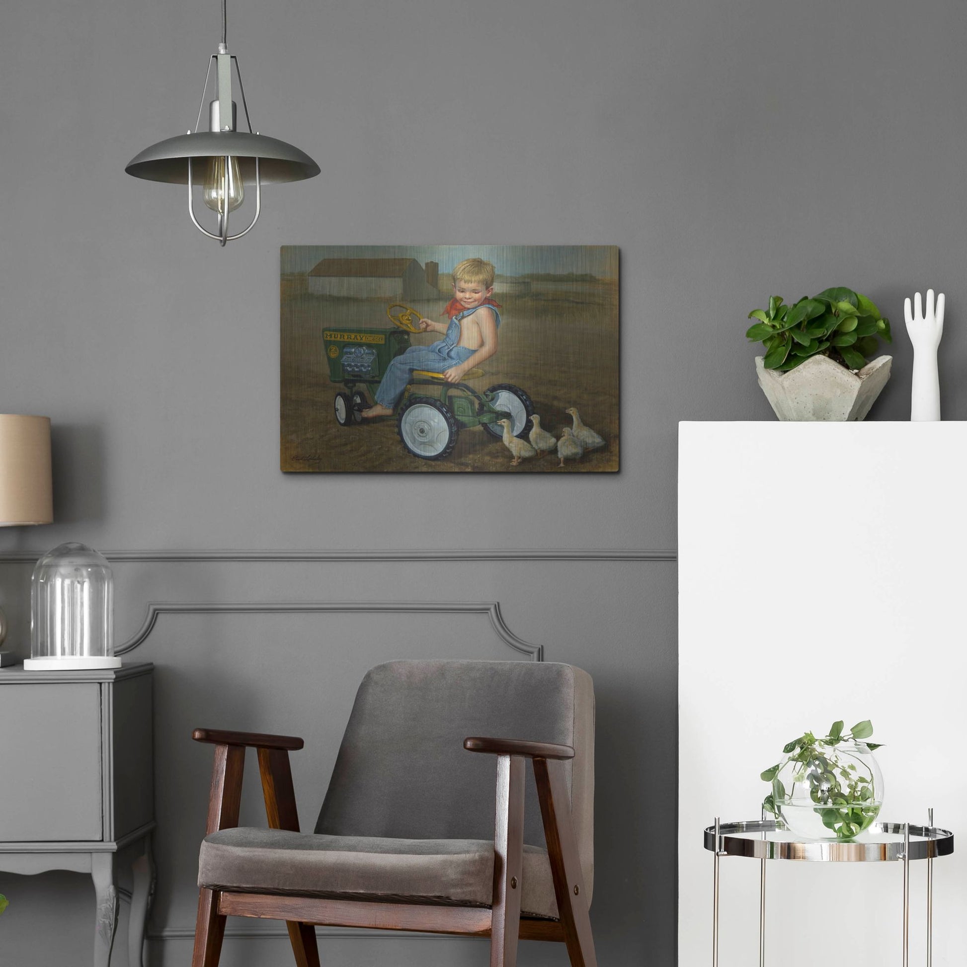 Luxe Metal Art 'Murray Diesel Tractor' by David Lindsley, Metal Wall Art,24x16