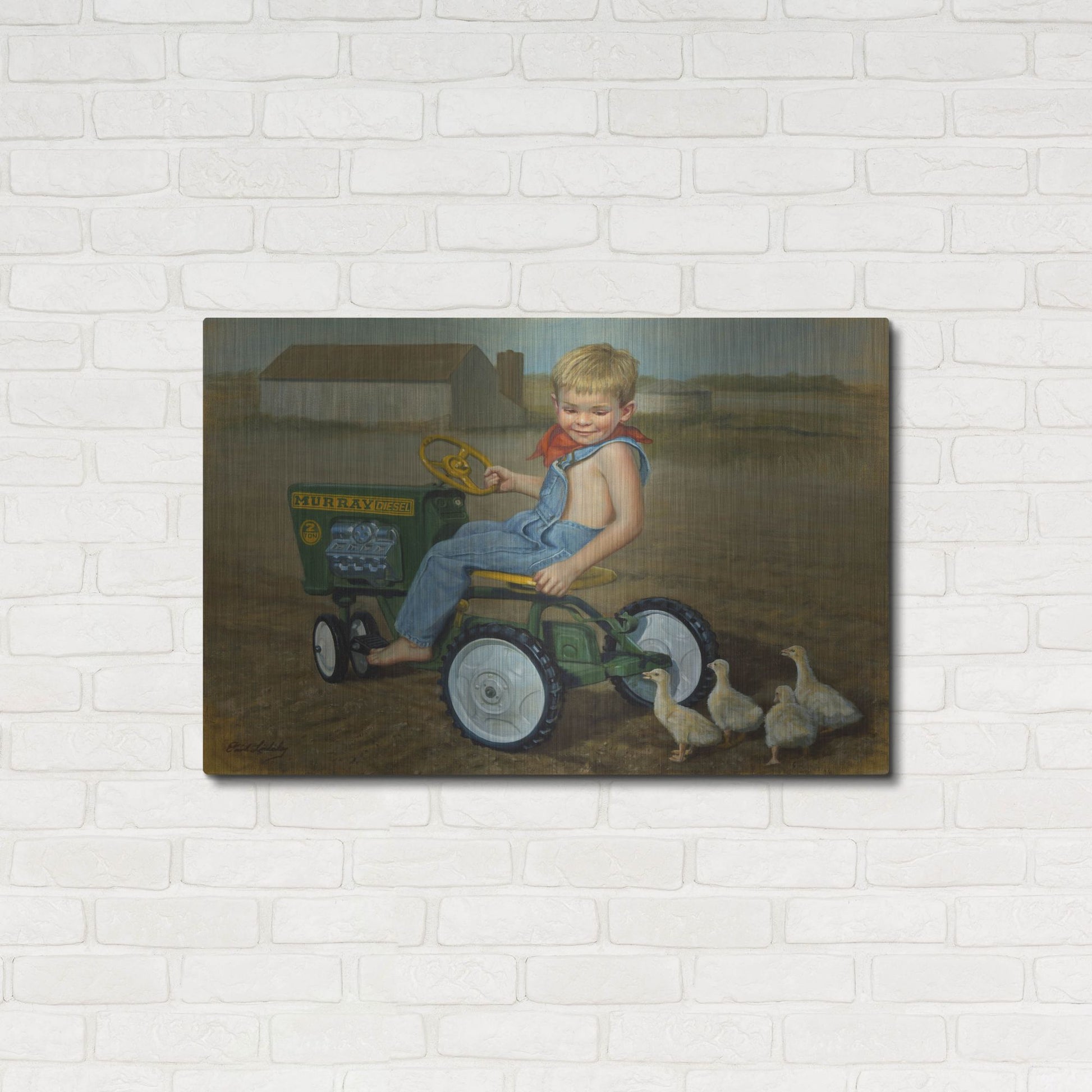 Luxe Metal Art 'Murray Diesel Tractor' by David Lindsley, Metal Wall Art,36x24