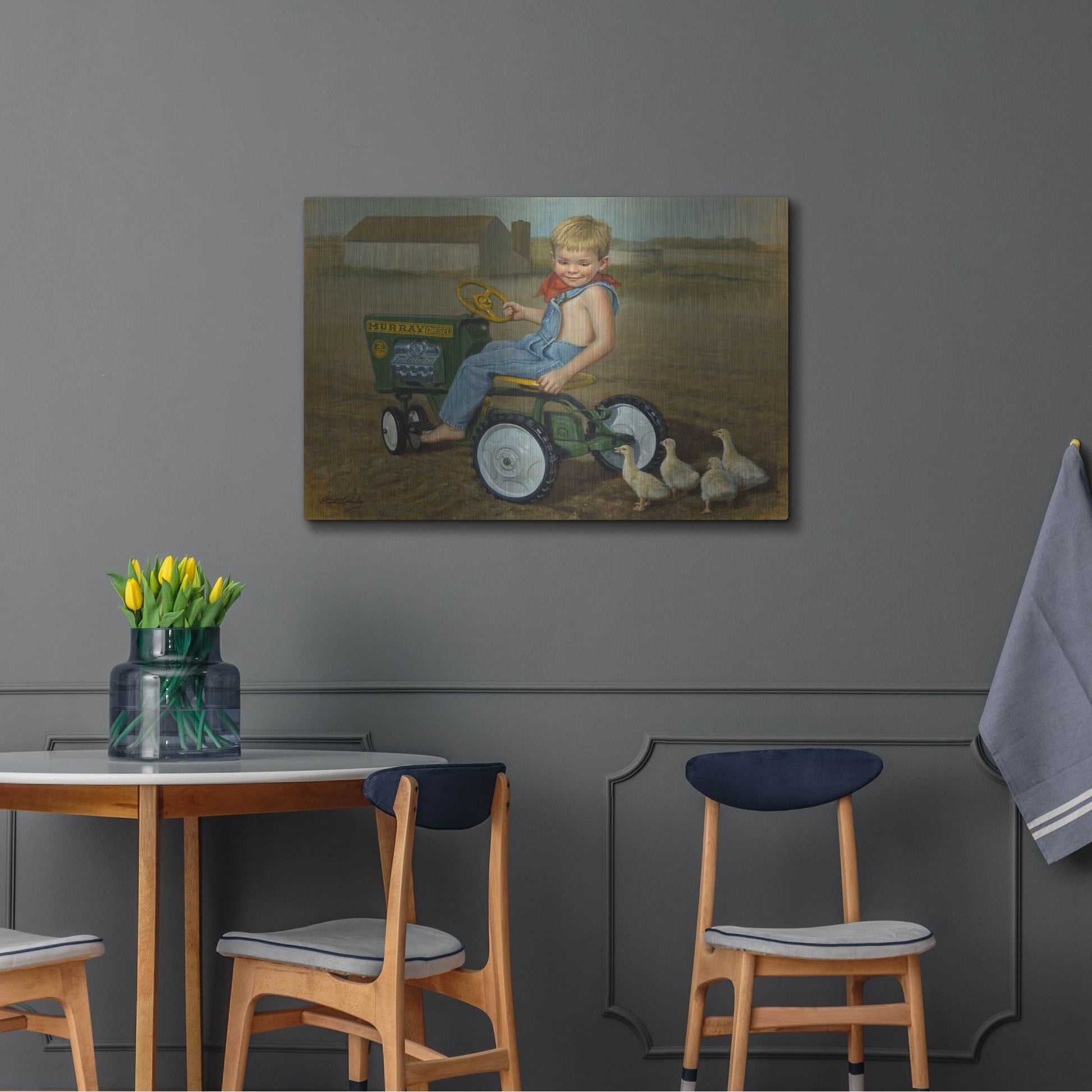 Luxe Metal Art 'Murray Diesel Tractor' by David Lindsley, Metal Wall Art,36x24