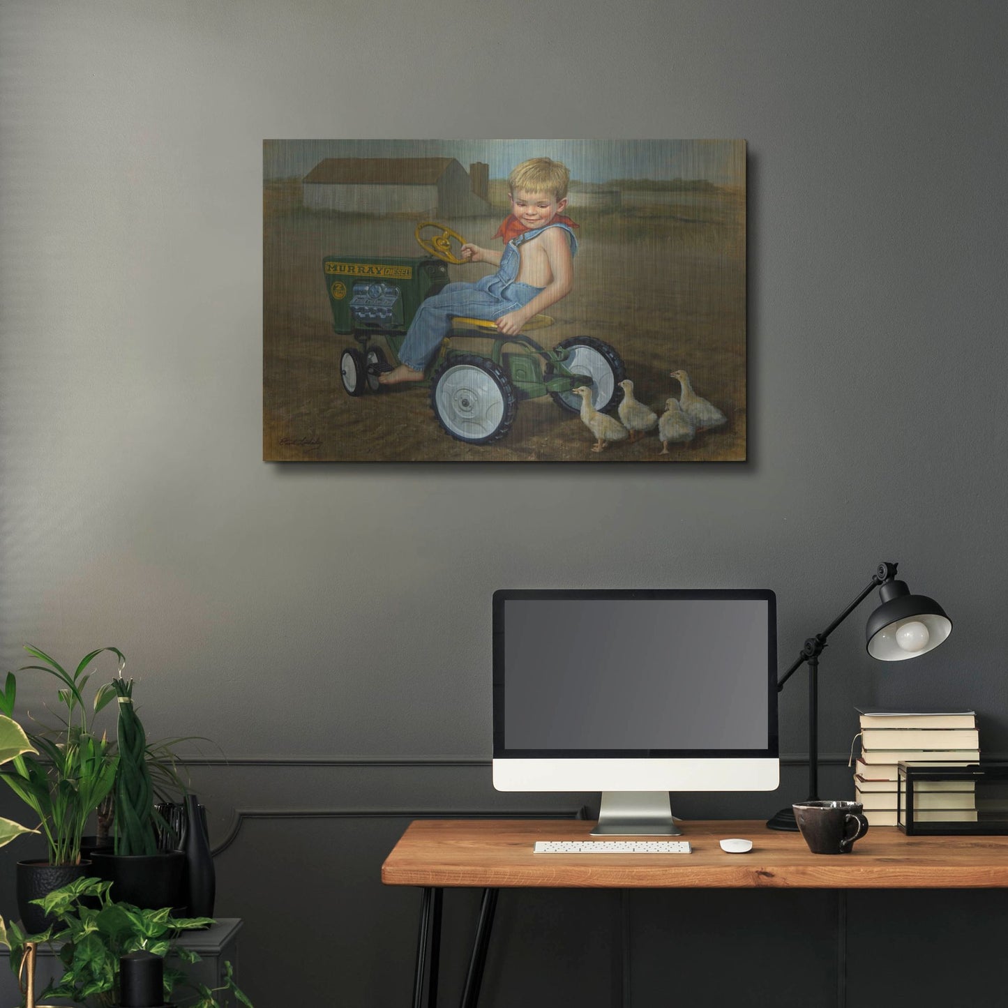 Luxe Metal Art 'Murray Diesel Tractor' by David Lindsley, Metal Wall Art,36x24