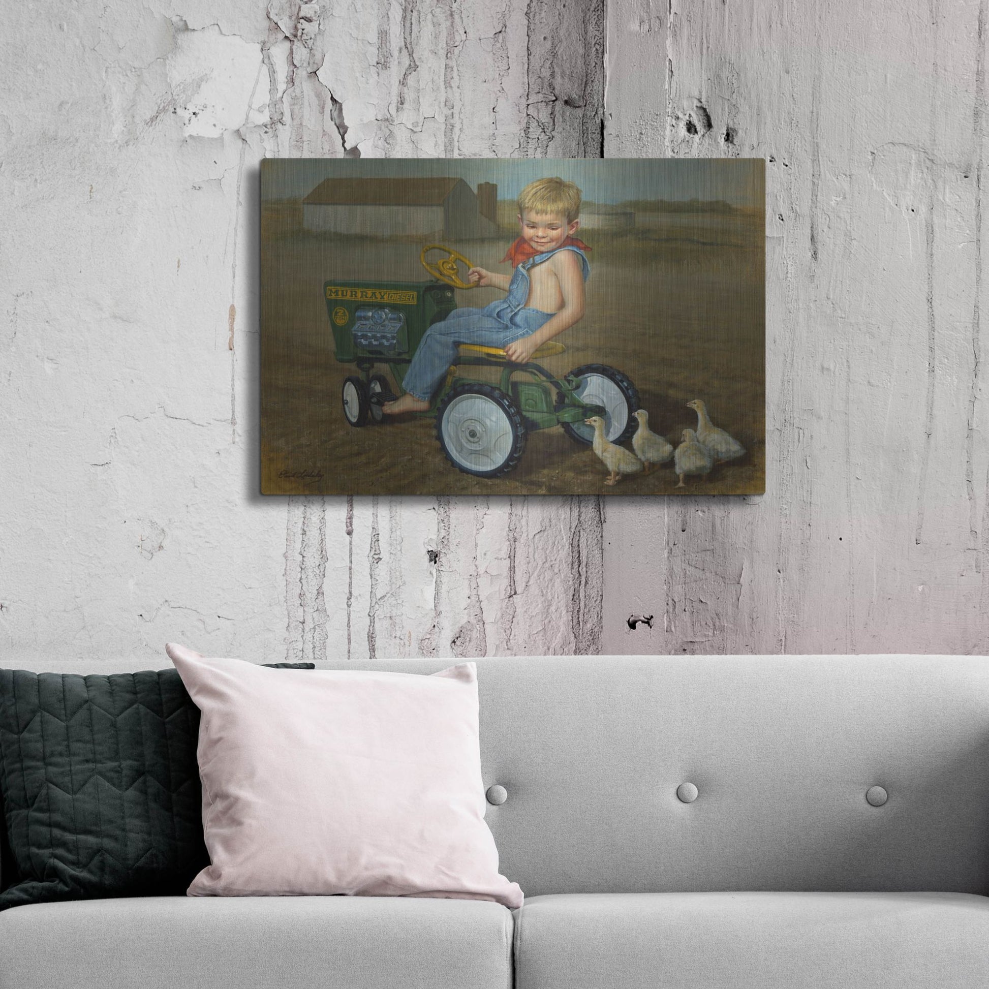Luxe Metal Art 'Murray Diesel Tractor' by David Lindsley, Metal Wall Art,36x24